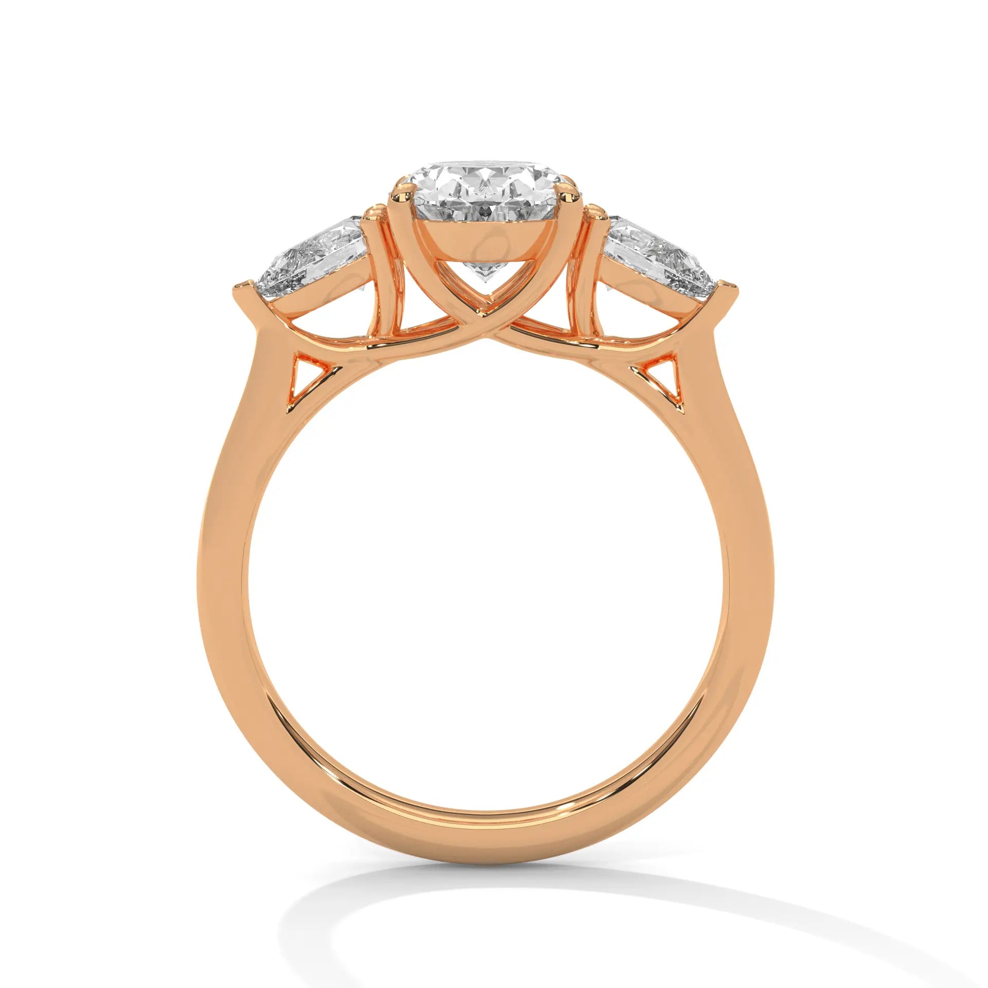 MJBS45 - Oval Cut Solitaire with Pear Shape Side Stones