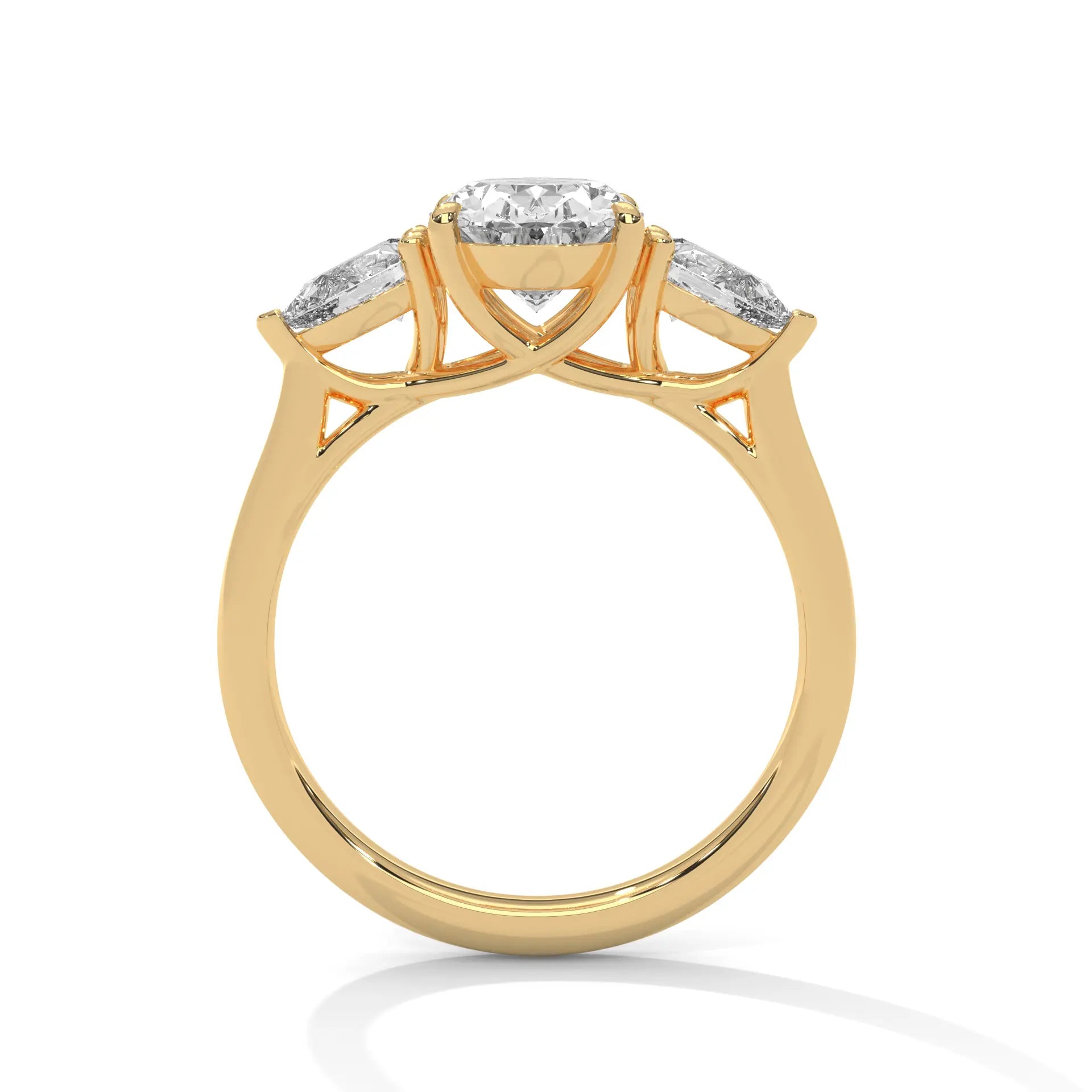 MJBS45 - Oval Cut Solitaire with Pear Shape Side Stones