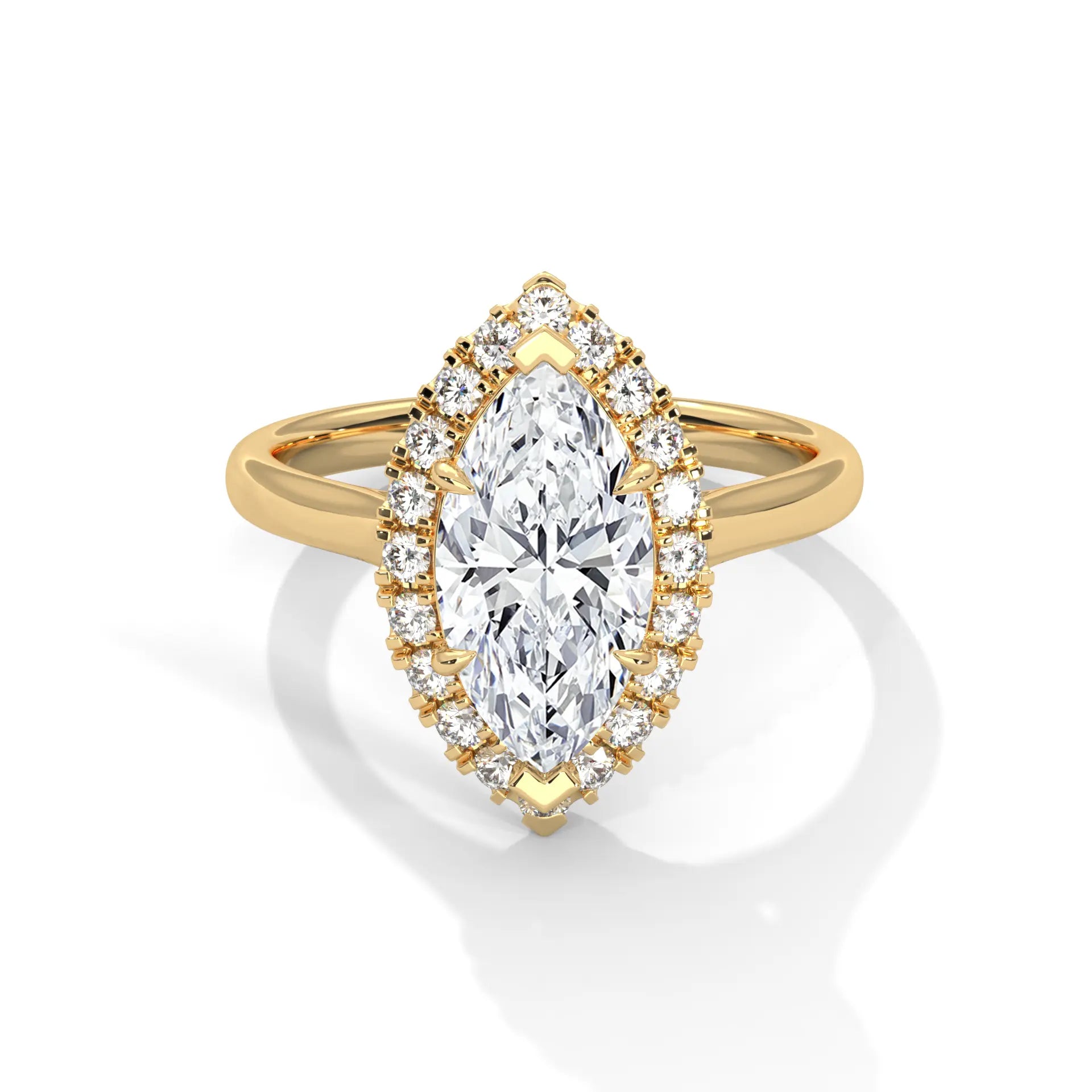 MJBS47 - Marquise Cut Classic Halo Engagement Ring