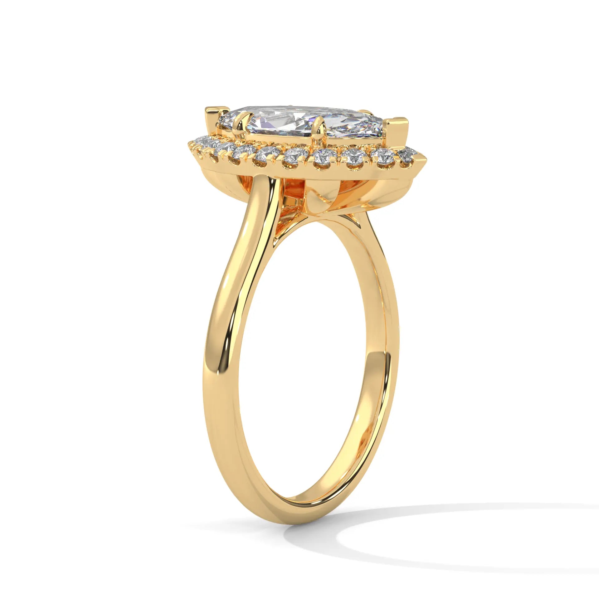 MJBS47 - Marquise Cut Classic Halo Engagement Ring