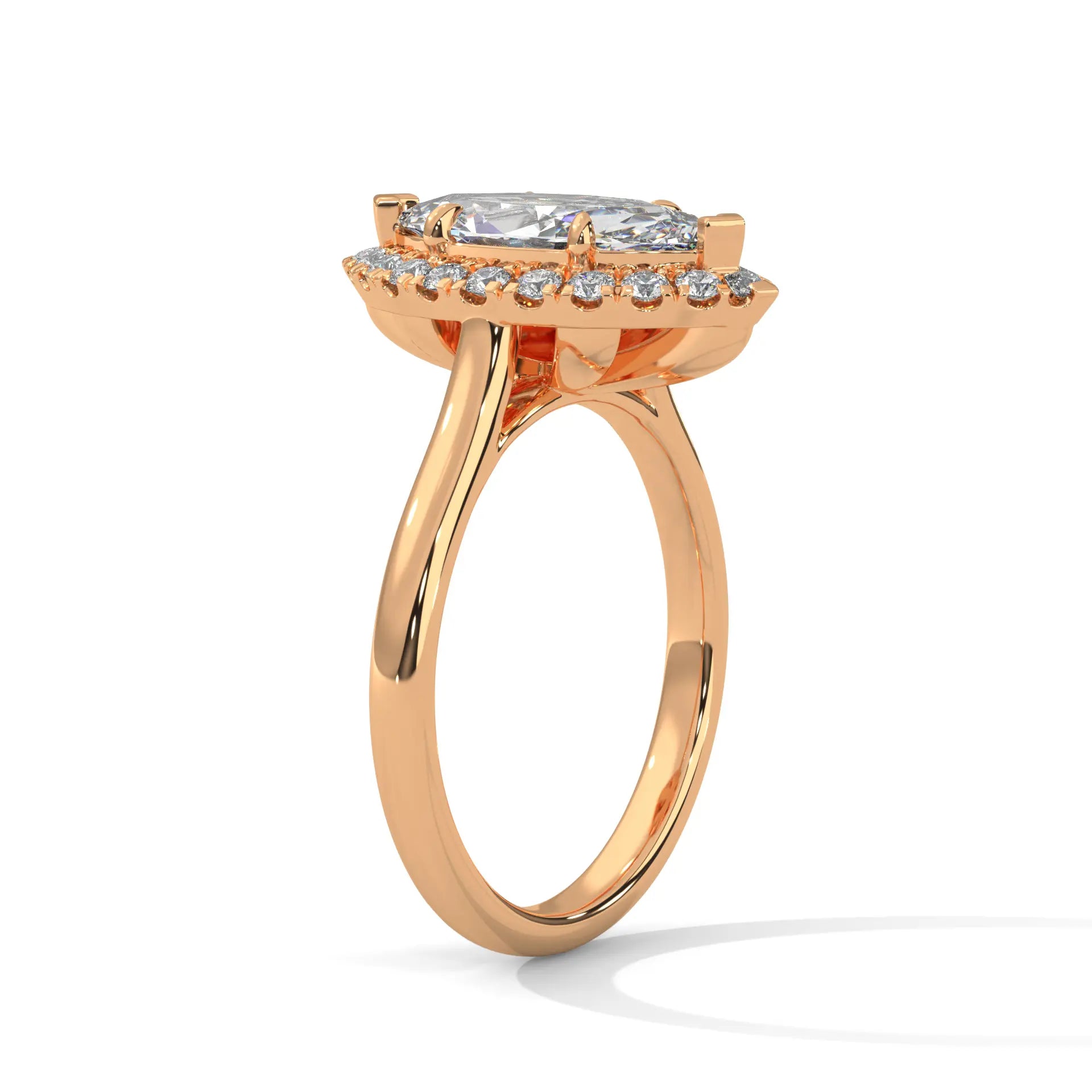 MJBS47 - Marquise Cut Classic Halo Engagement Ring