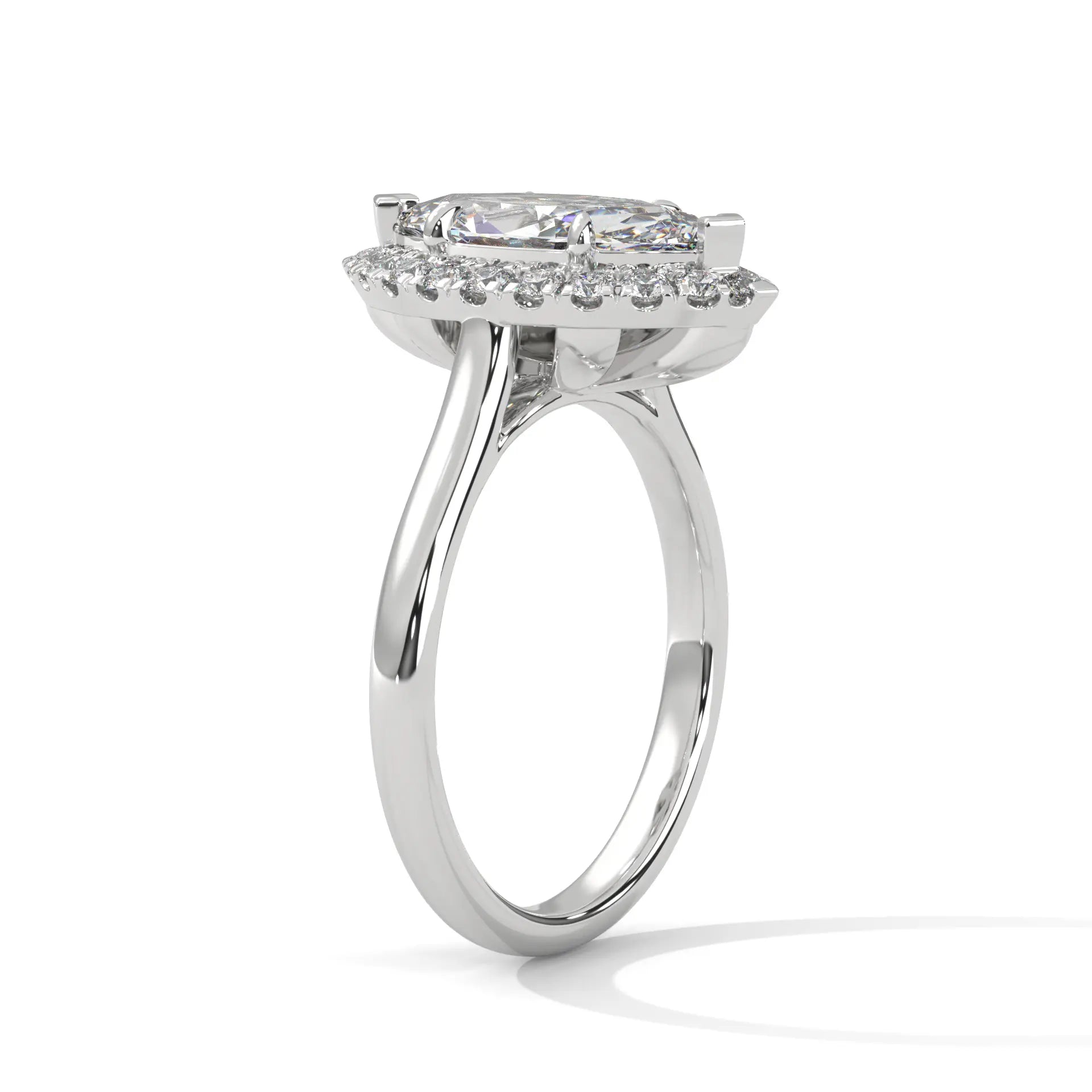 MJBS47 - Marquise Cut Classic Halo Engagement Ring