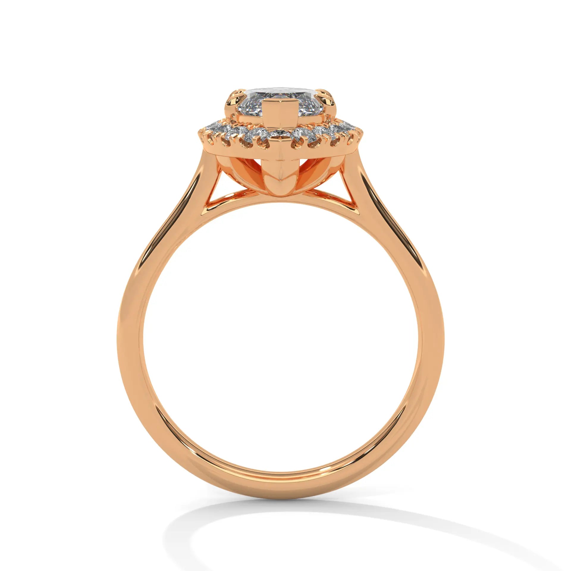 MJBS47 - Marquise Cut Classic Halo Engagement Ring