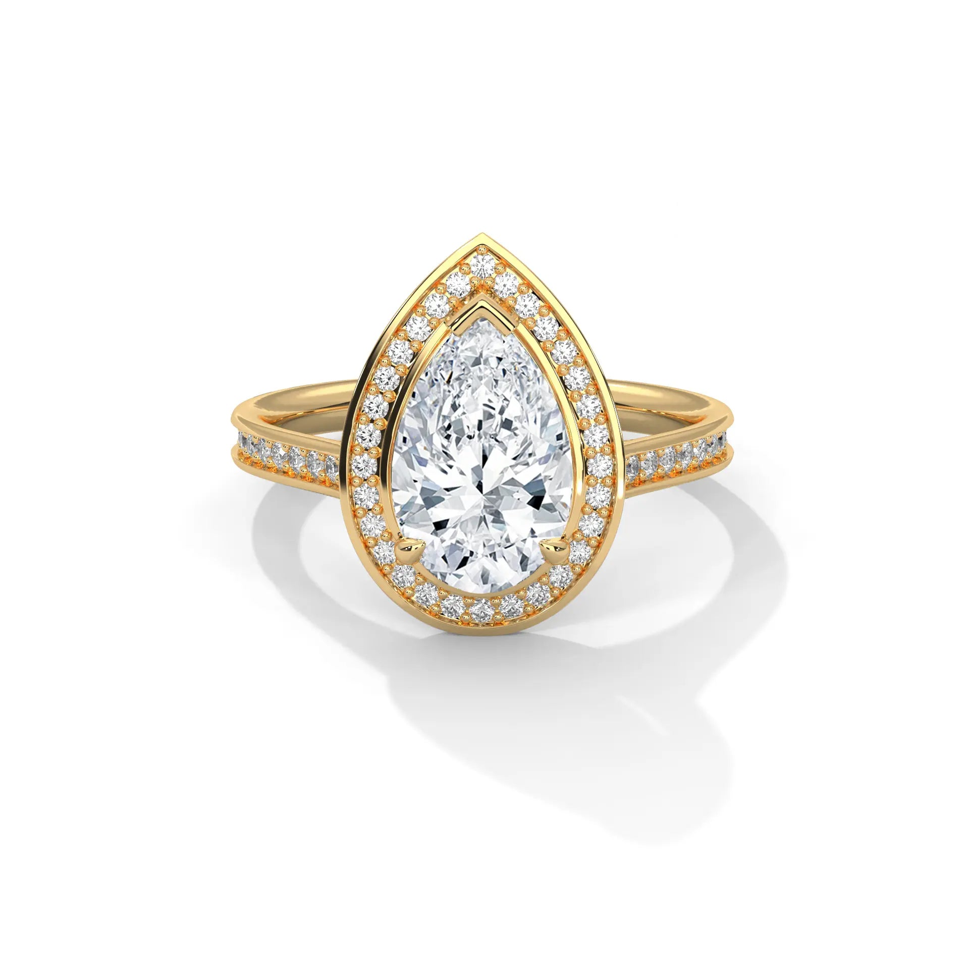 MJBS6 - Multi-Row Teardrop Framing Pave Accent Ring