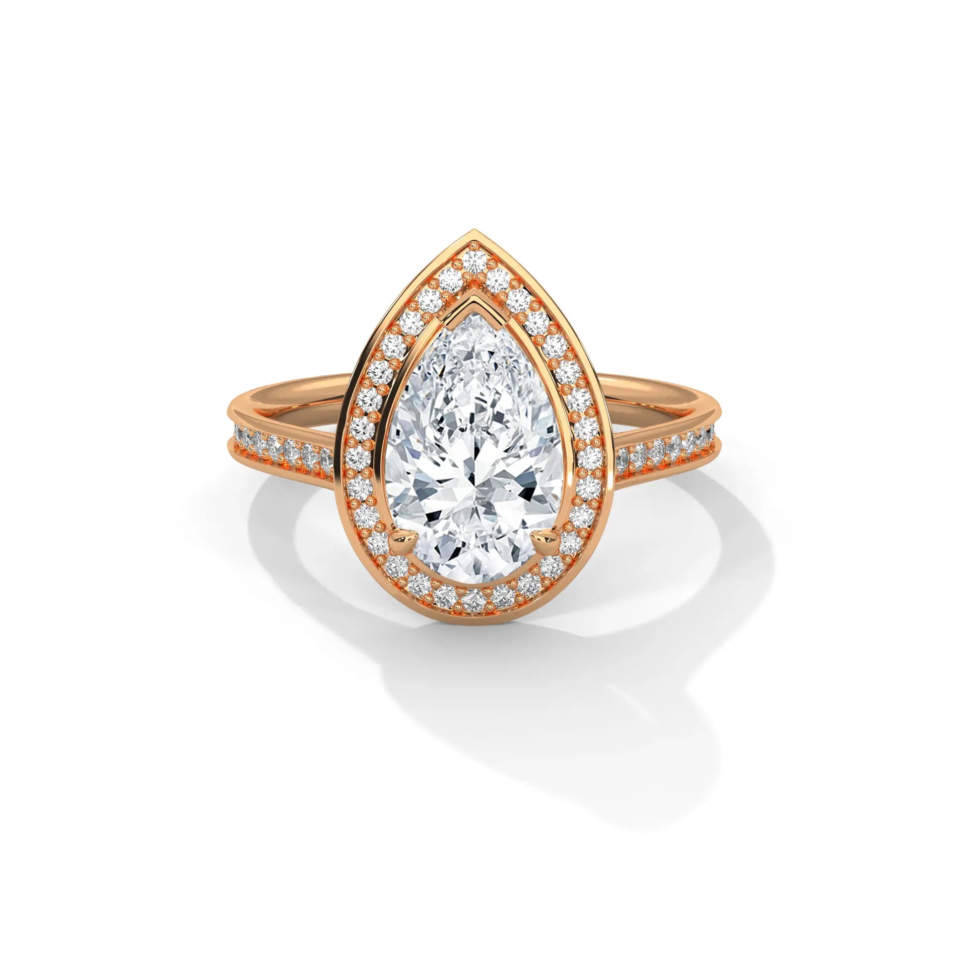 MJBS5 - Pear Shaped Double Halo Statement Ring