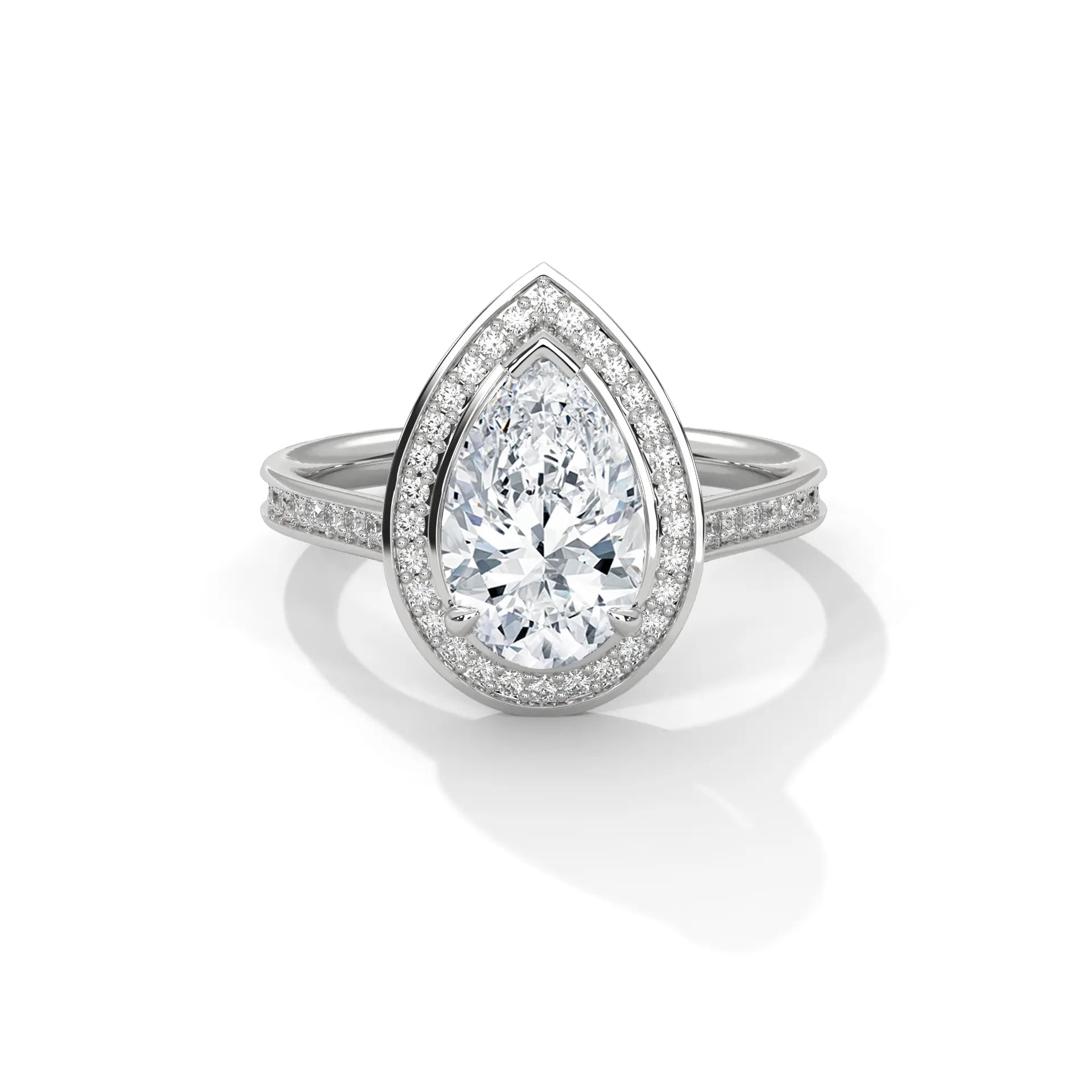 MJBS5 - Pear Shaped Double Halo Statement Ring
