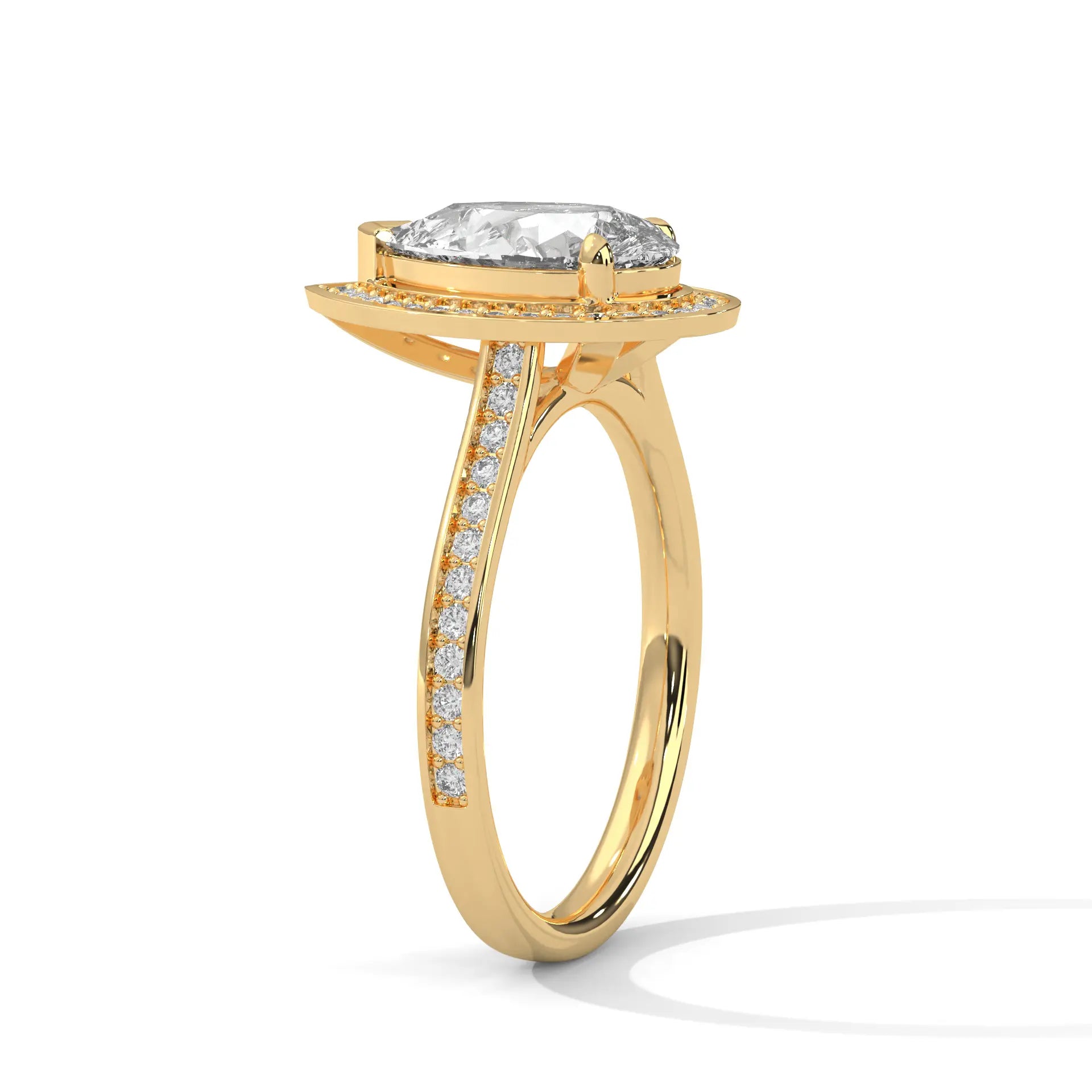 MJBS5 - Pear Shaped Double Halo Statement Ring