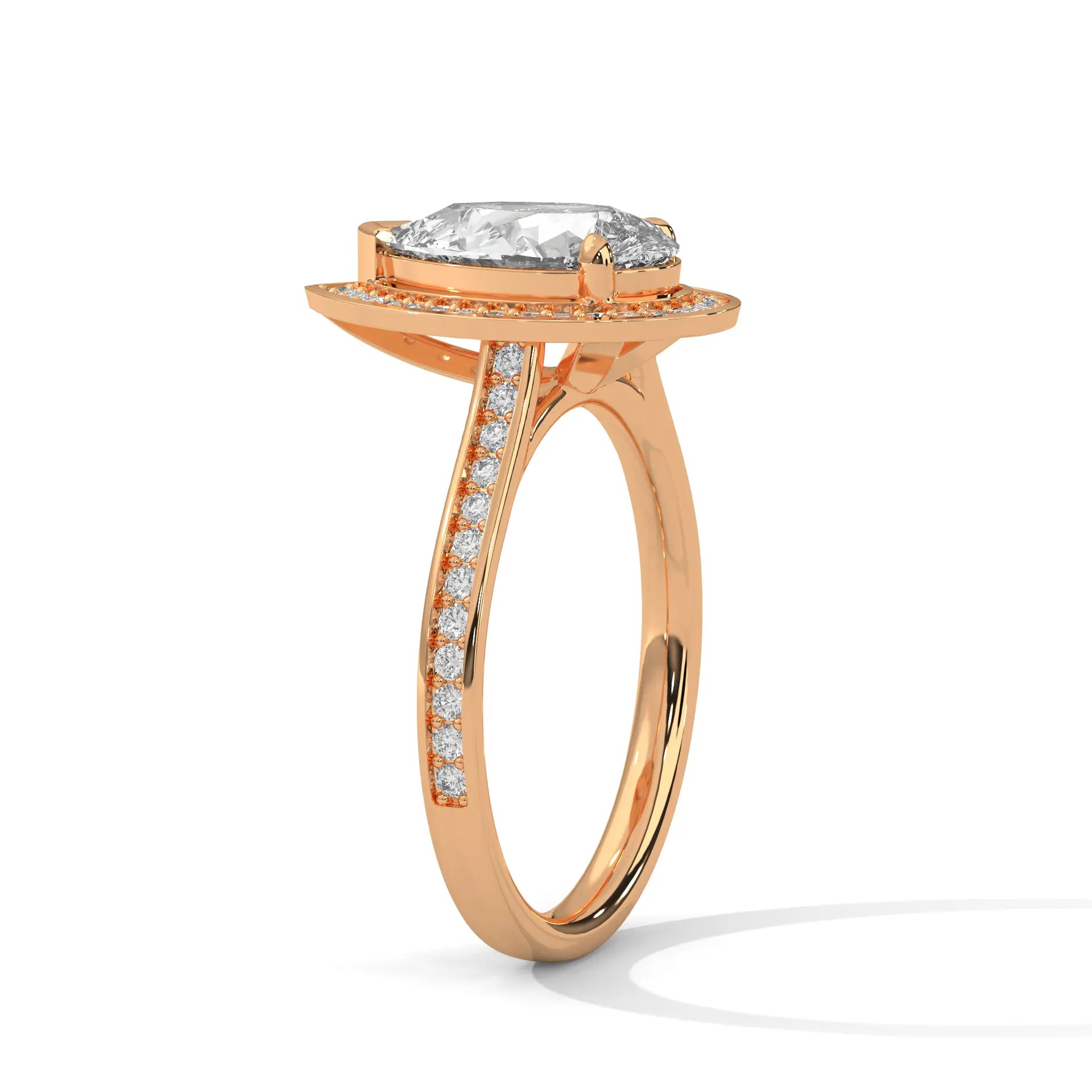 MJBS6 - Multi-Row Teardrop Framing Pave Accent Ring