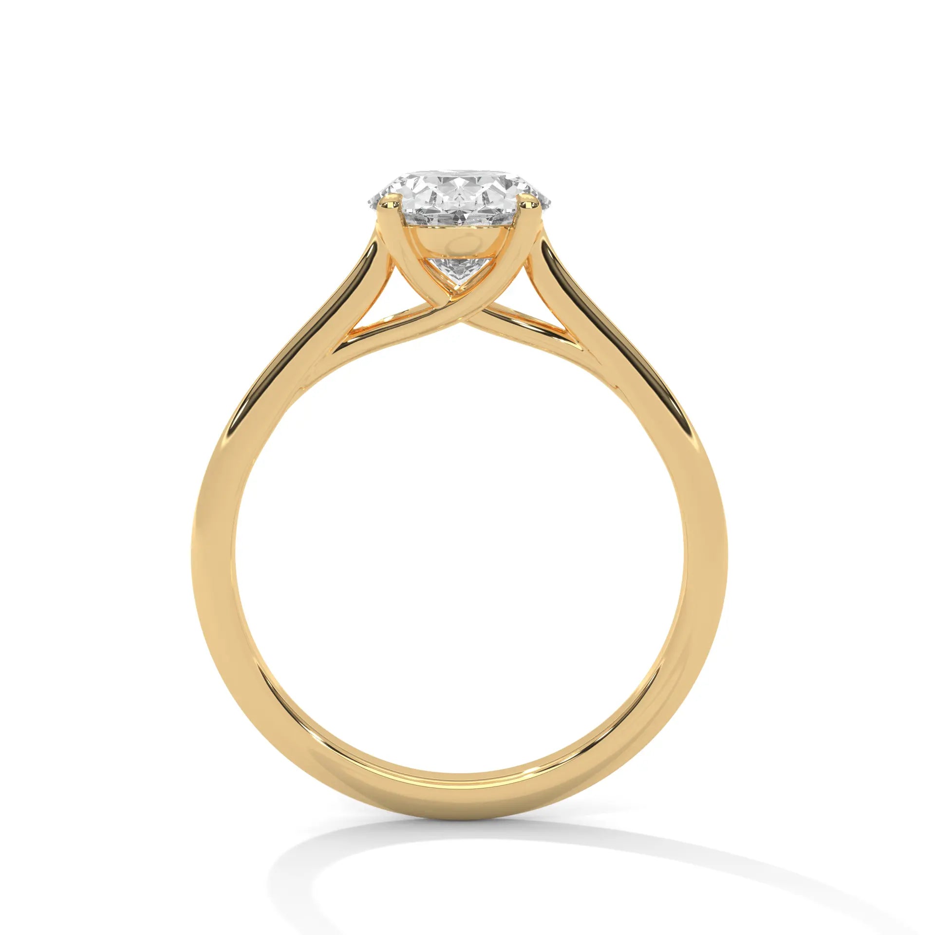 MJBS7 - Oval Solitaire Engagement Ring with Polished Band