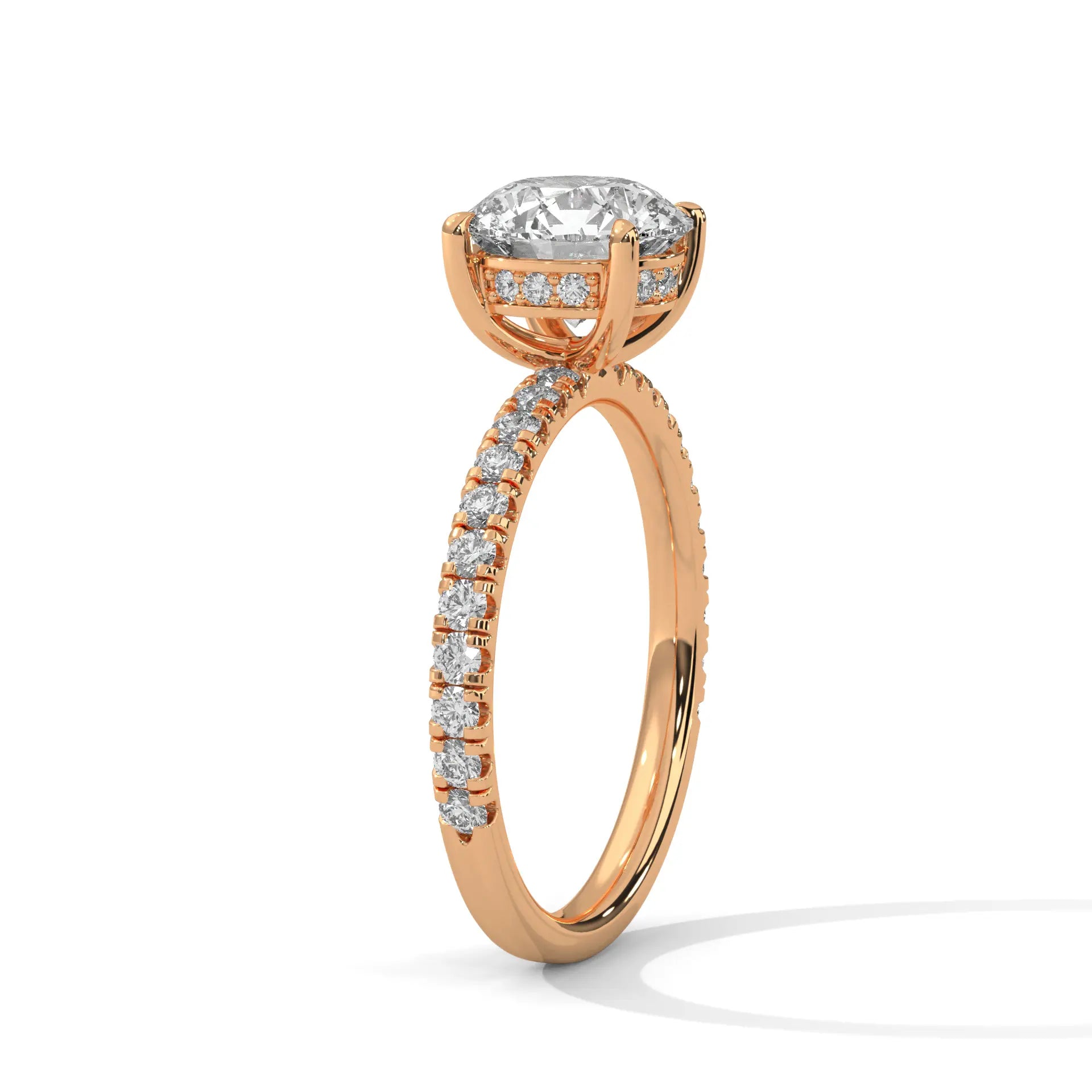 MJBS32 - Elegant Four-Prong Round Cut Accent Ring