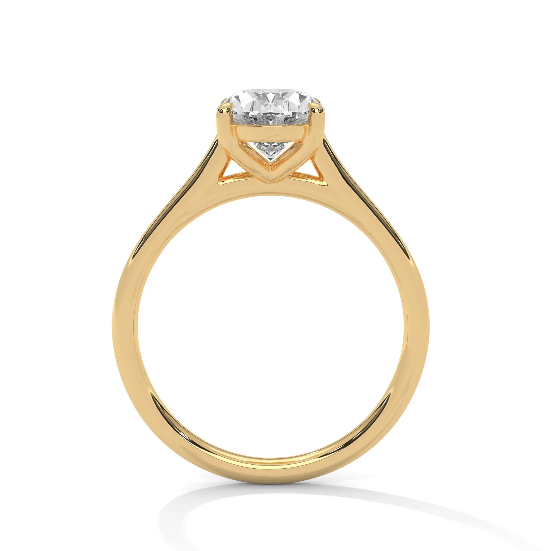 MJBS22 - Oval Solitaire Engagement Ring with Polished Band