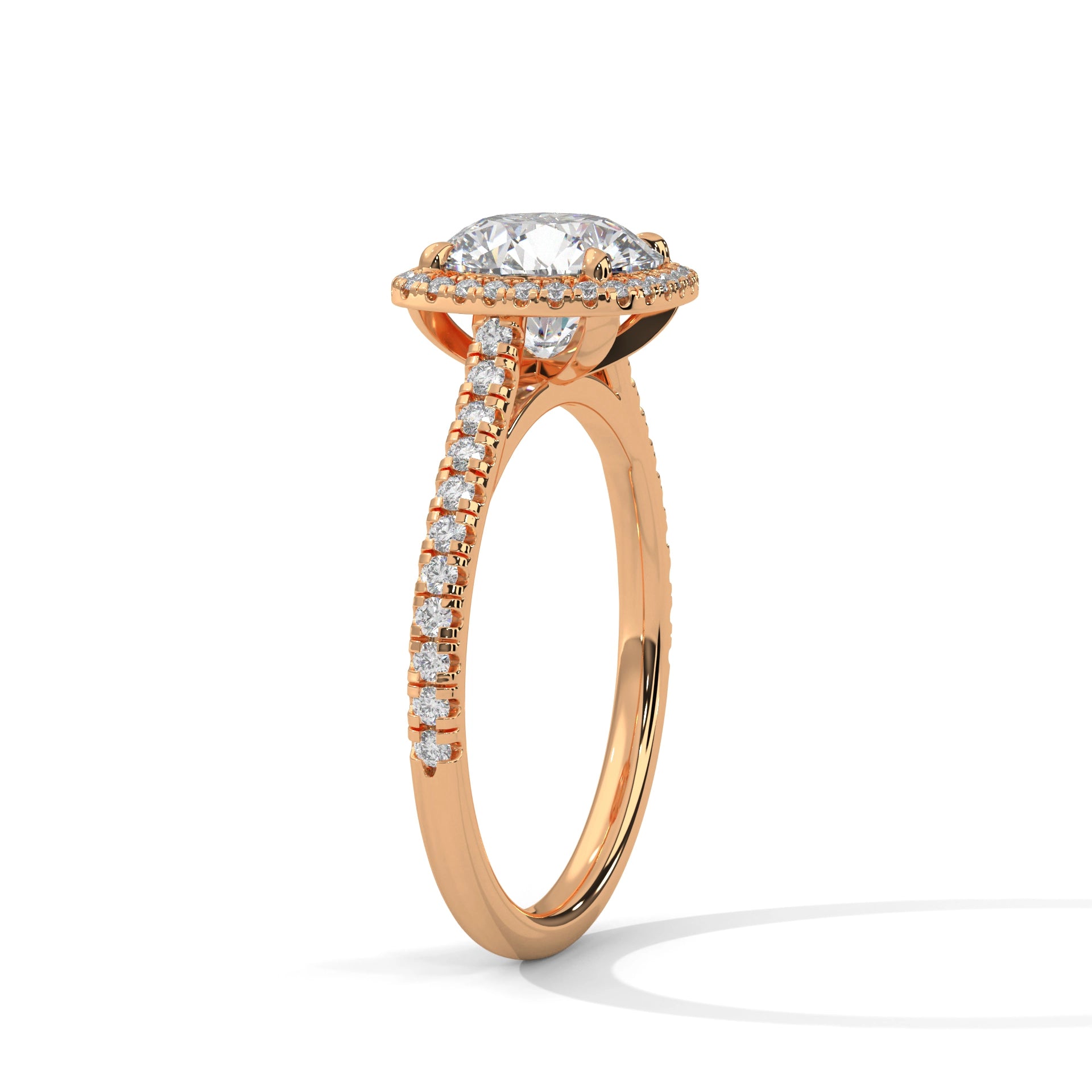 MJBS3 - Round Brilliant Cushion Halo Engagement Ring