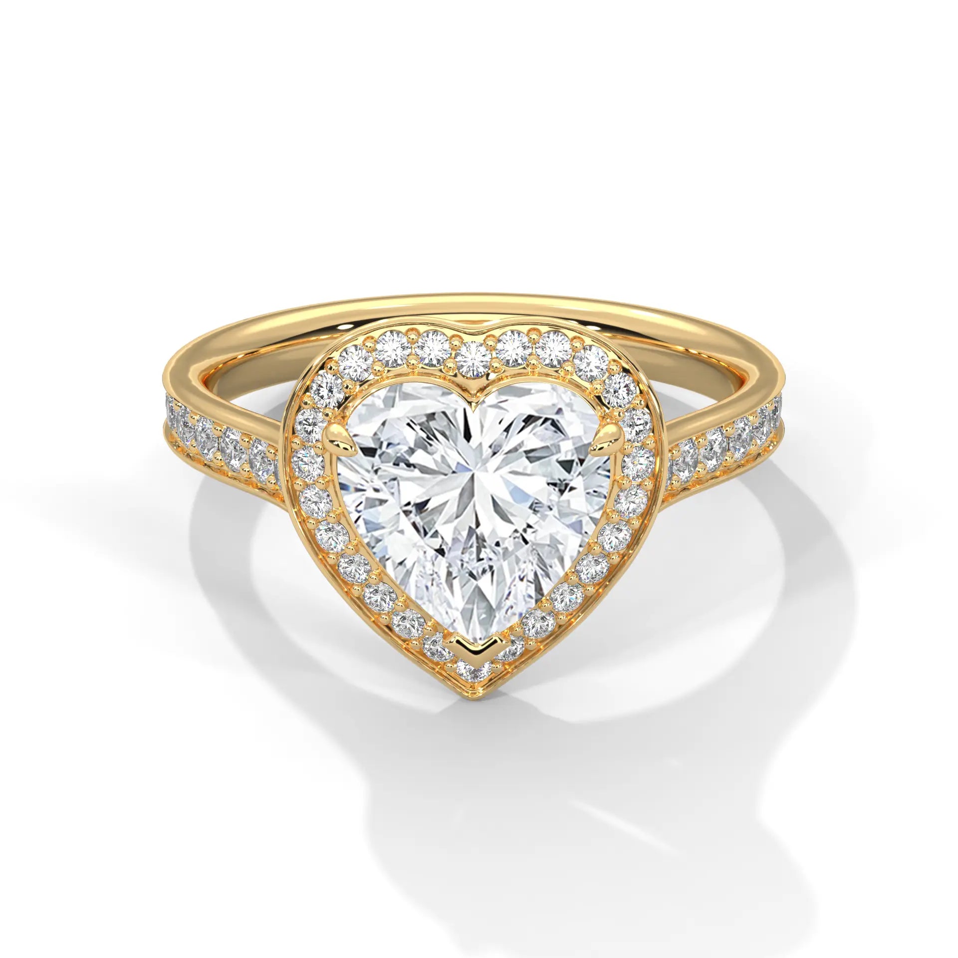 MJBS50 - Heart Cut French Pavé Halo Engagement Ring