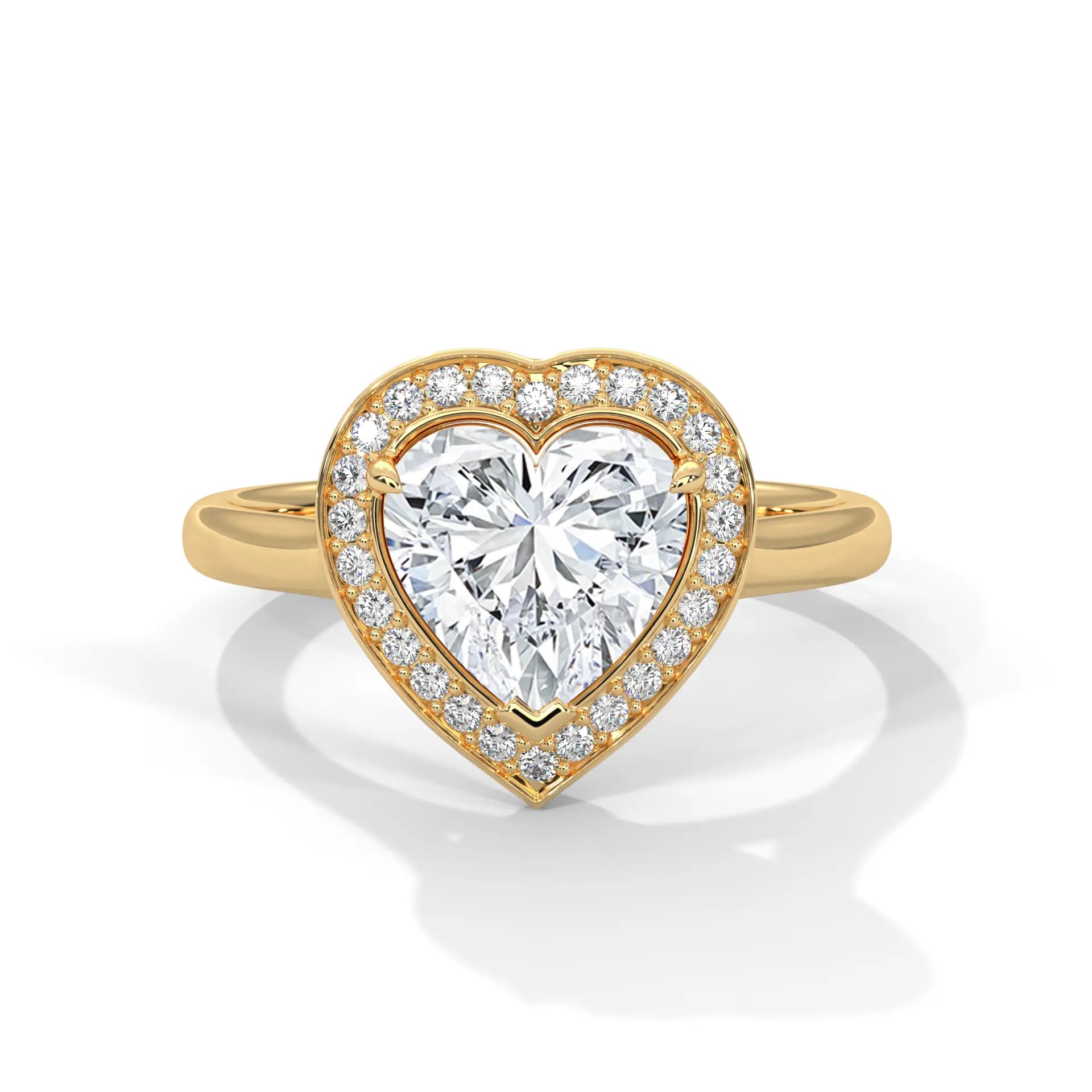 MJBS51 - Heart Cut Classic Halo Engagement Ring