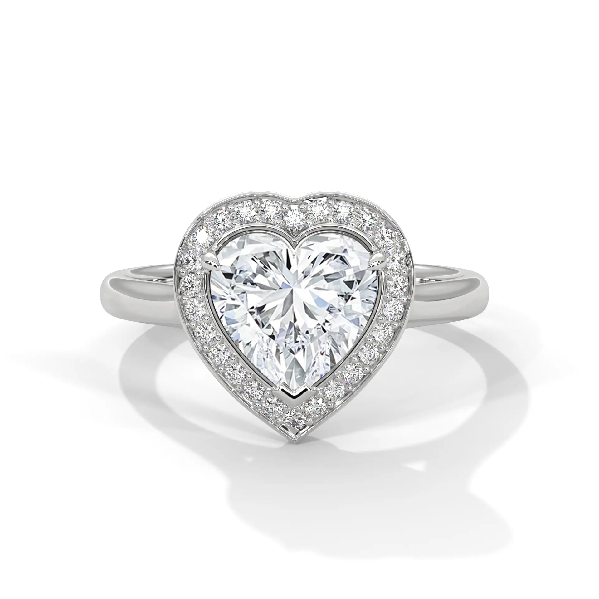 MJBS51 - Heart Cut Classic Halo Engagement Ring