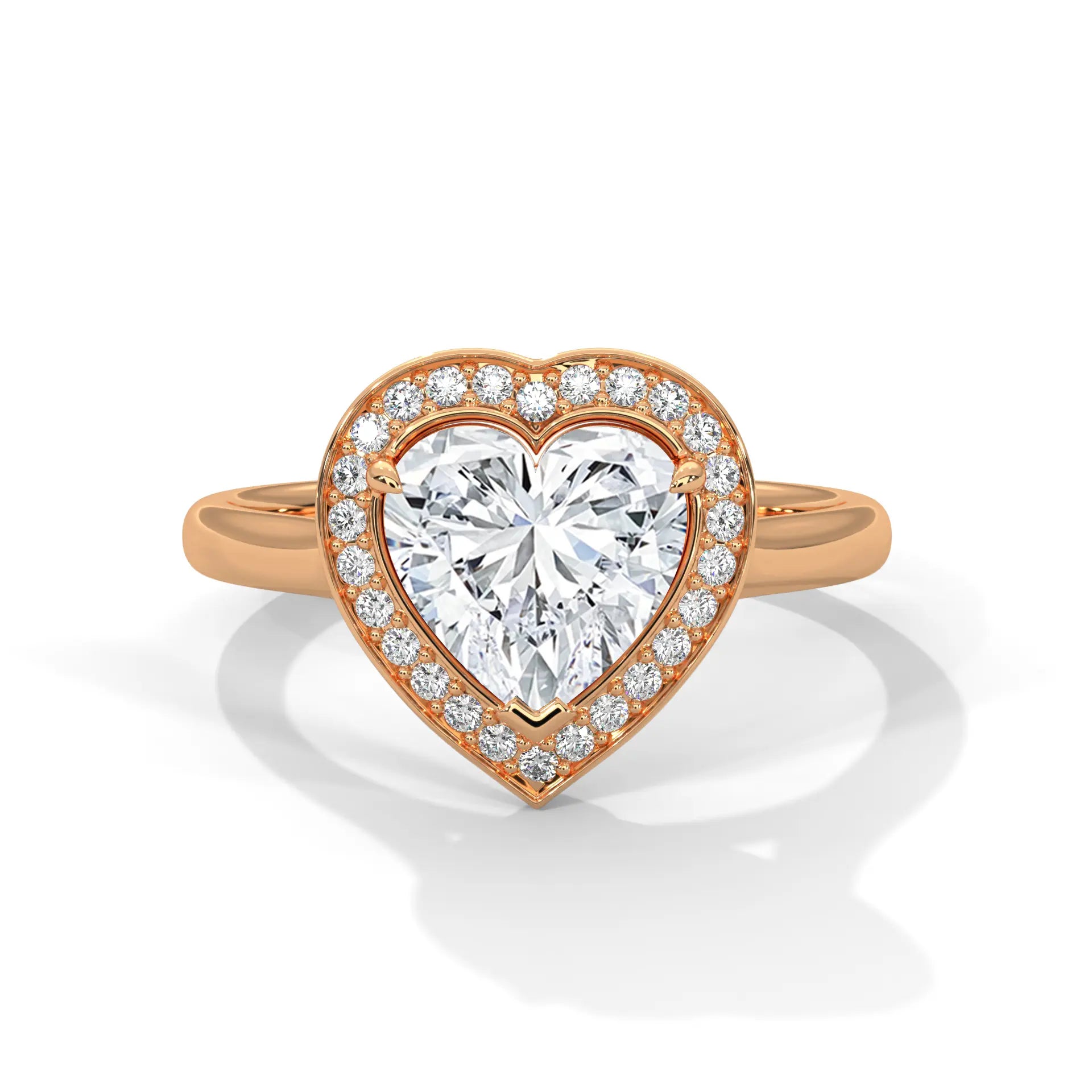 MJBS51 - Heart Cut Classic Halo Engagement Ring