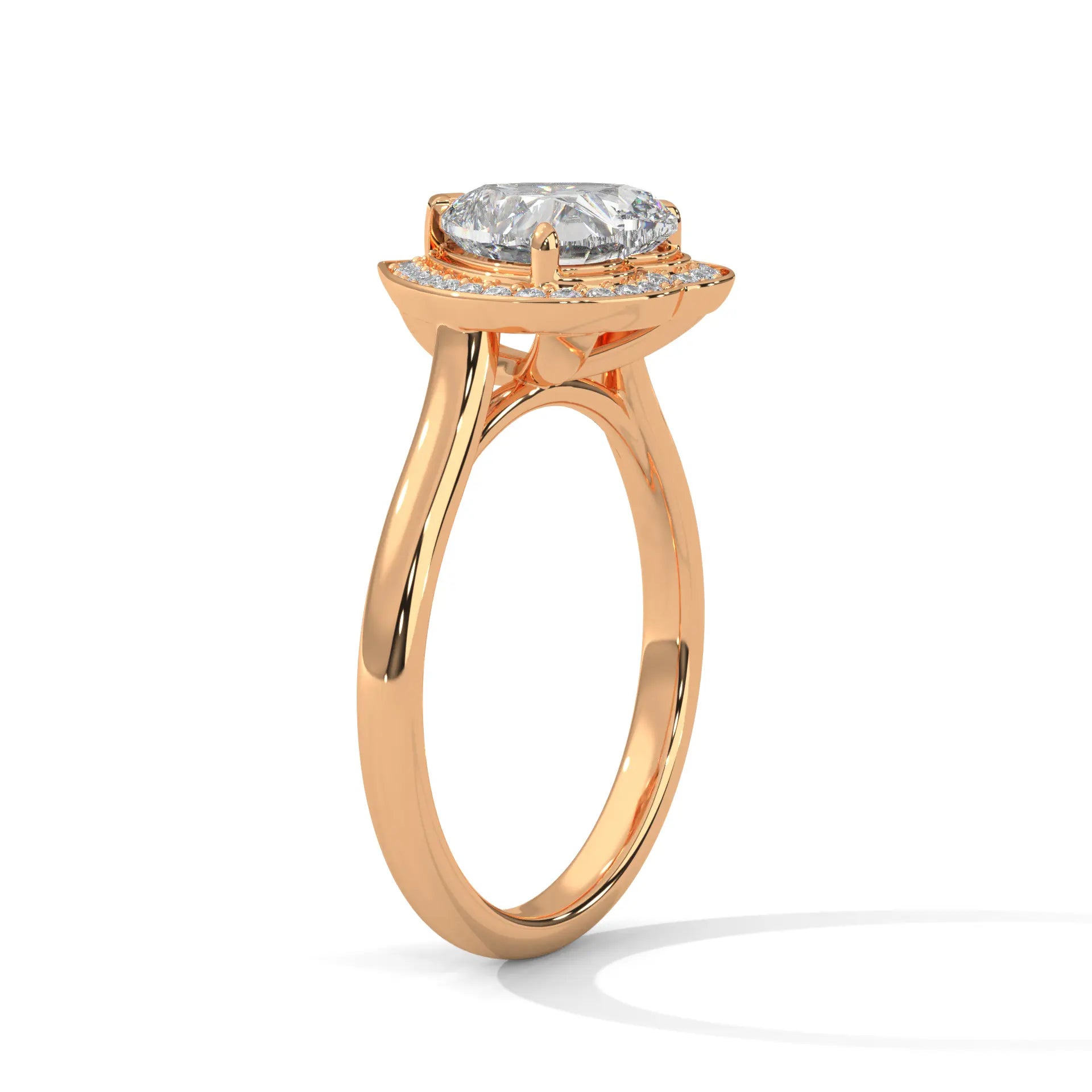 MJBS51 - Heart Cut Classic Halo Engagement Ring