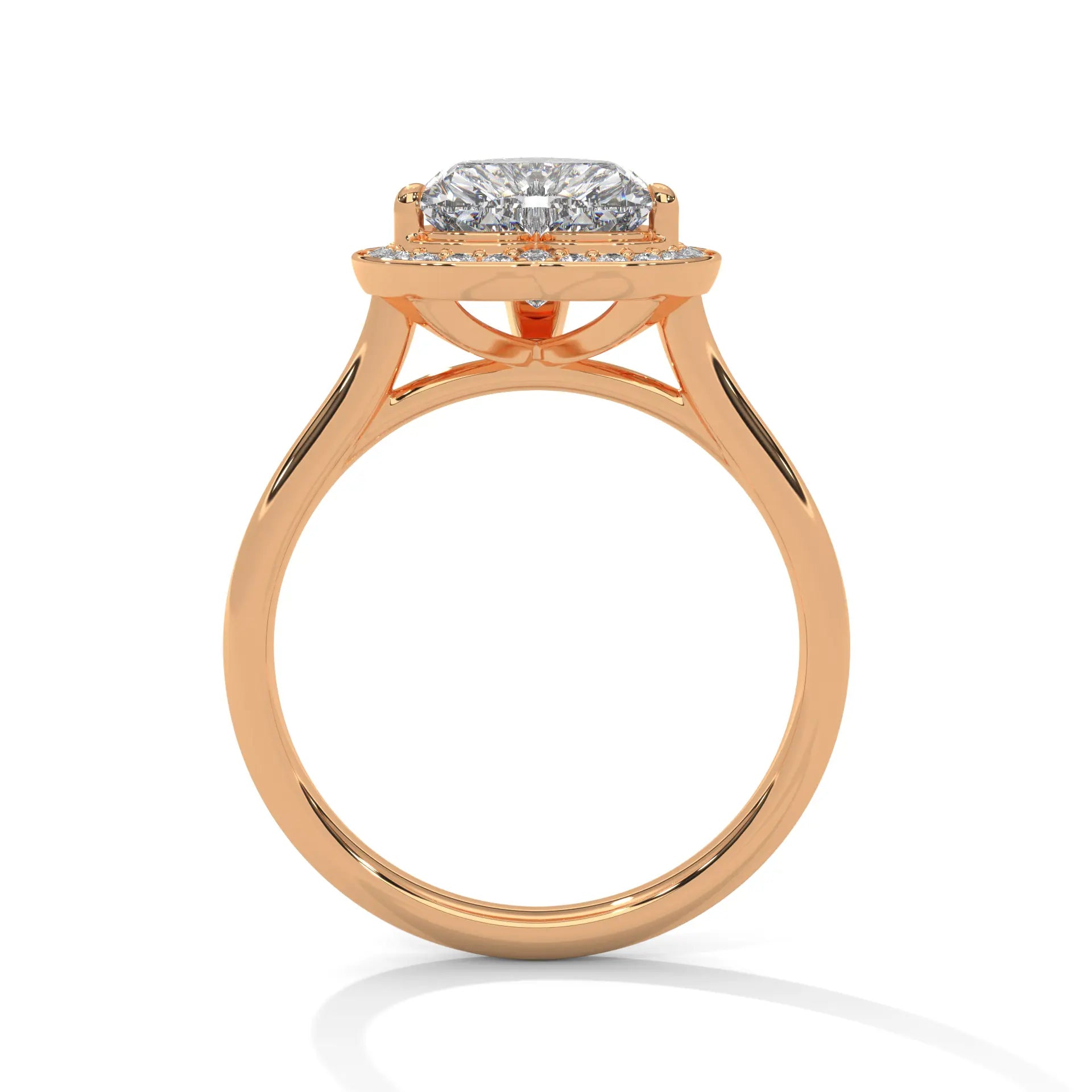 MJBS51 - Heart Cut Classic Halo Engagement Ring