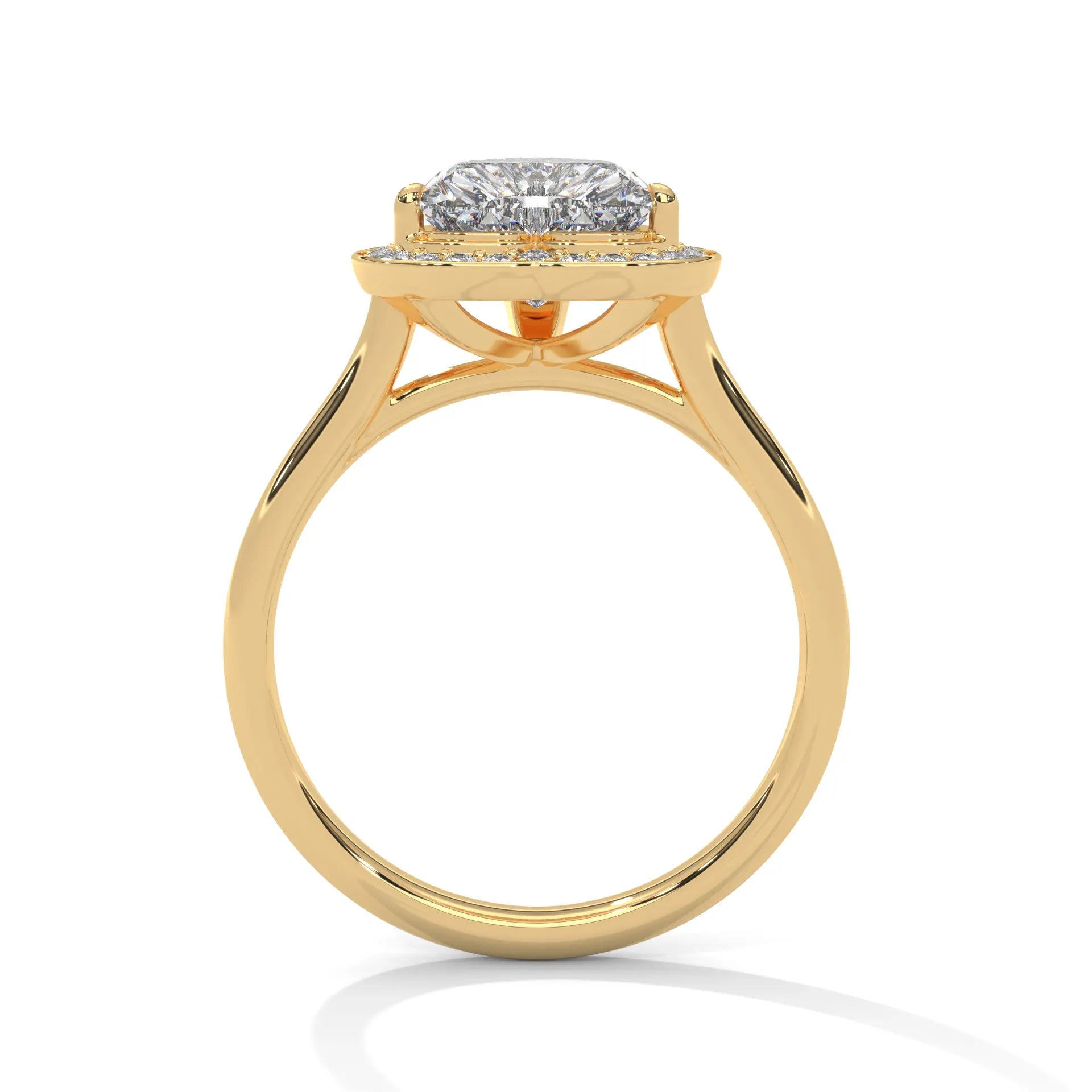 MJBS51 - Heart Cut Classic Halo Engagement Ring