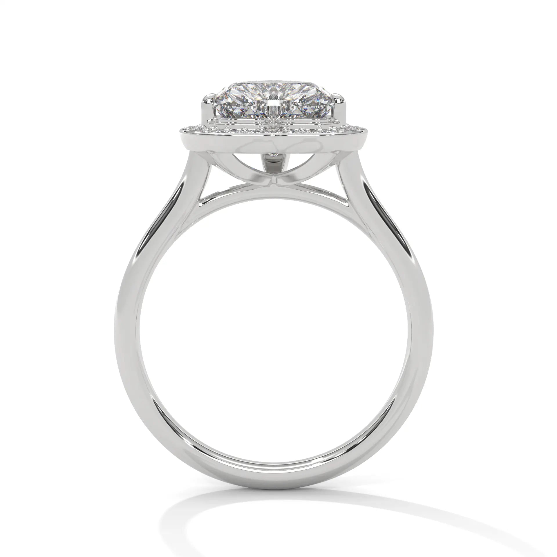 MJBS51 - Heart Cut Classic Halo Engagement Ring