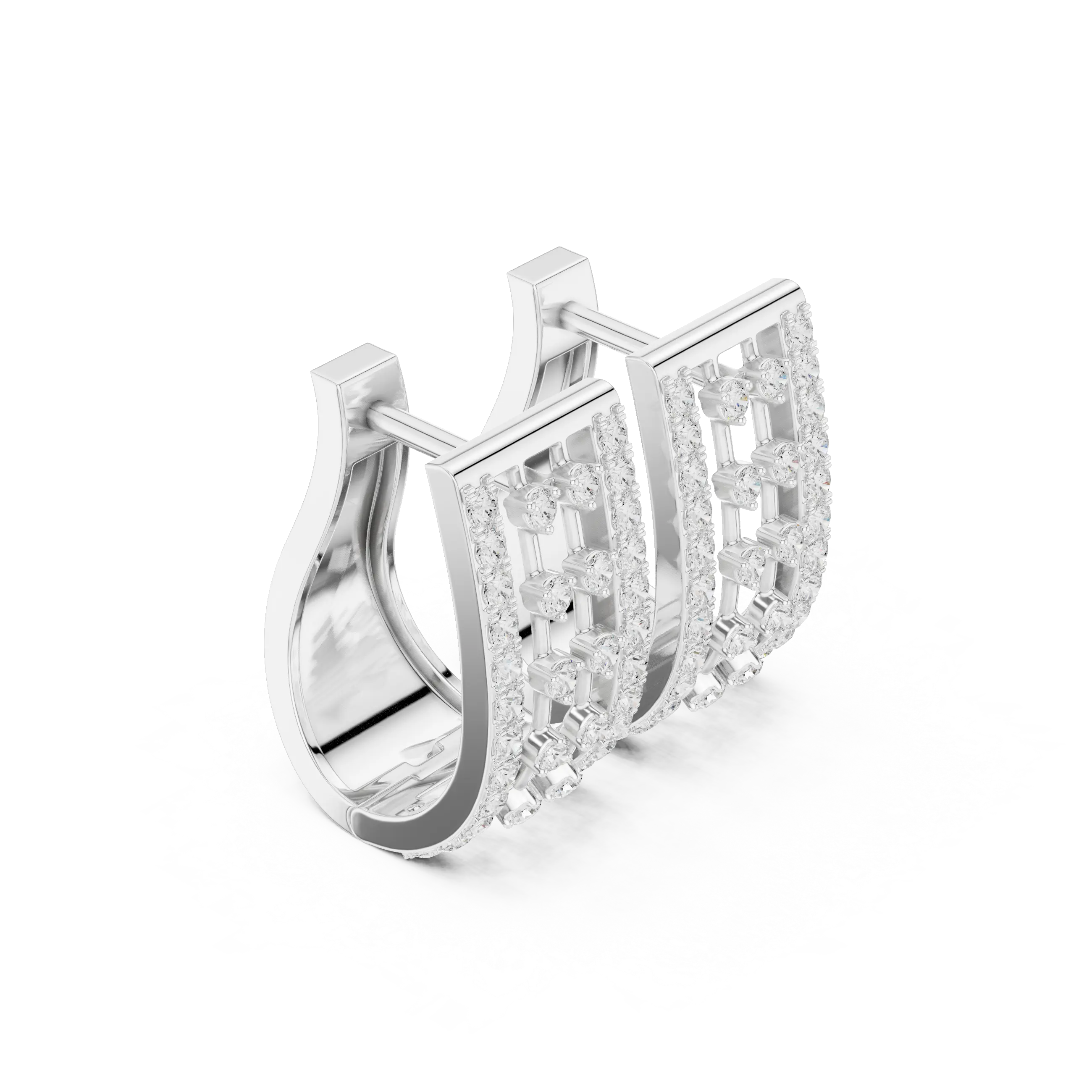 MJER63 - Open Lattice Geometric Huggie Hoops