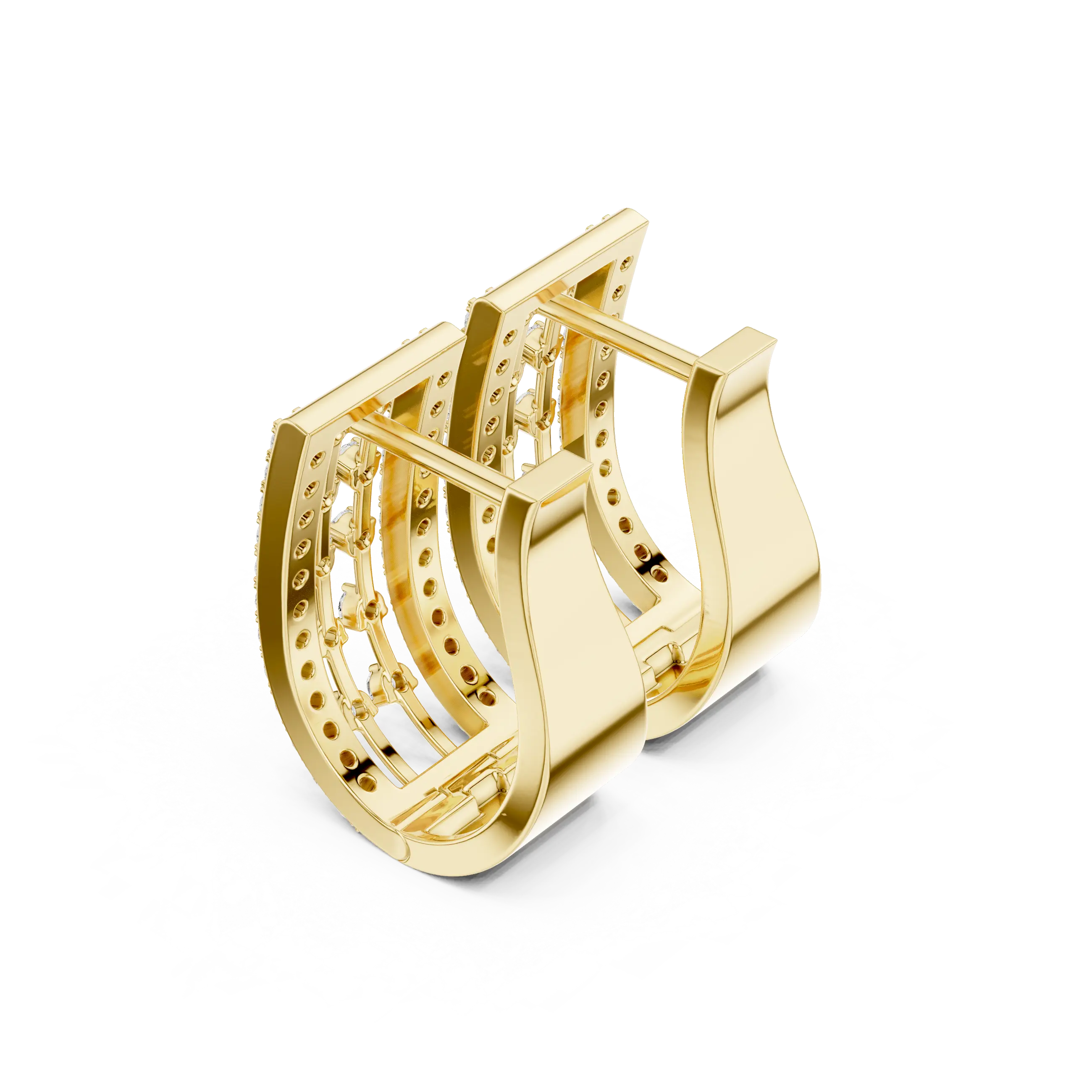 MJER63 - Open Lattice Geometric Huggie Hoops