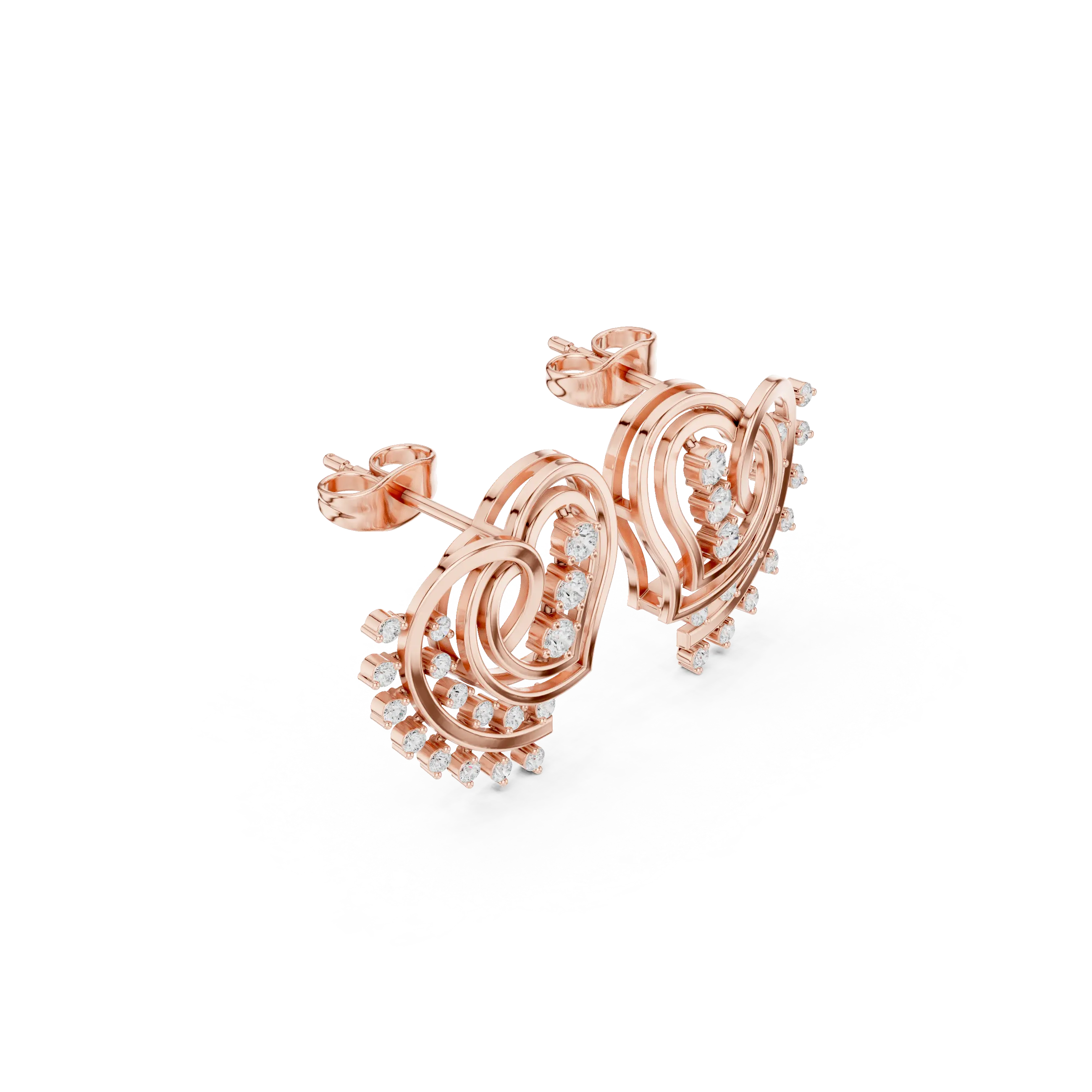 MJER65 - Whimsical Love Motif Stud Earrings