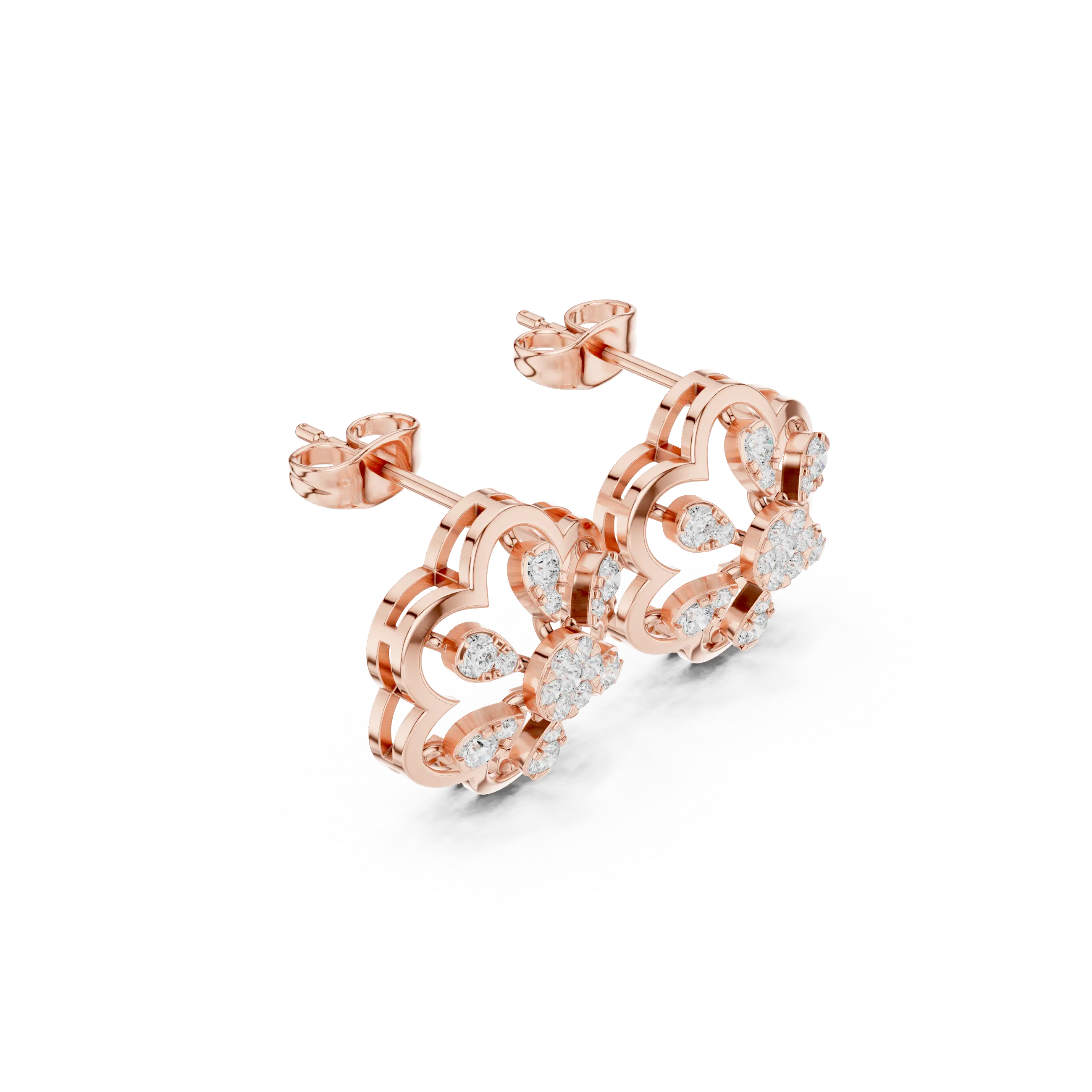 MJER66 - Sculpted Floral Blossom Stud Earrings