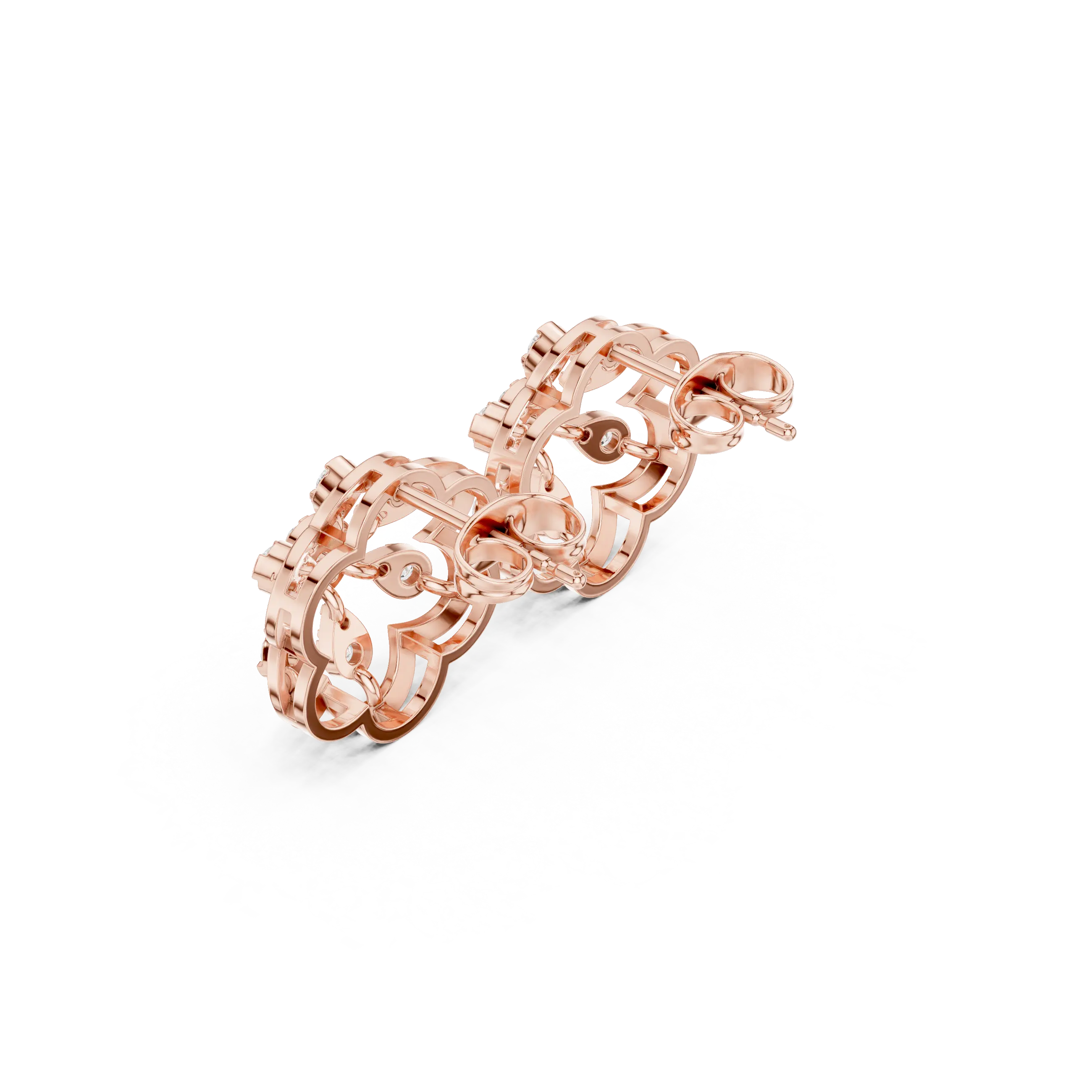 MJER66 - Sculpted Floral Blossom Stud Earrings