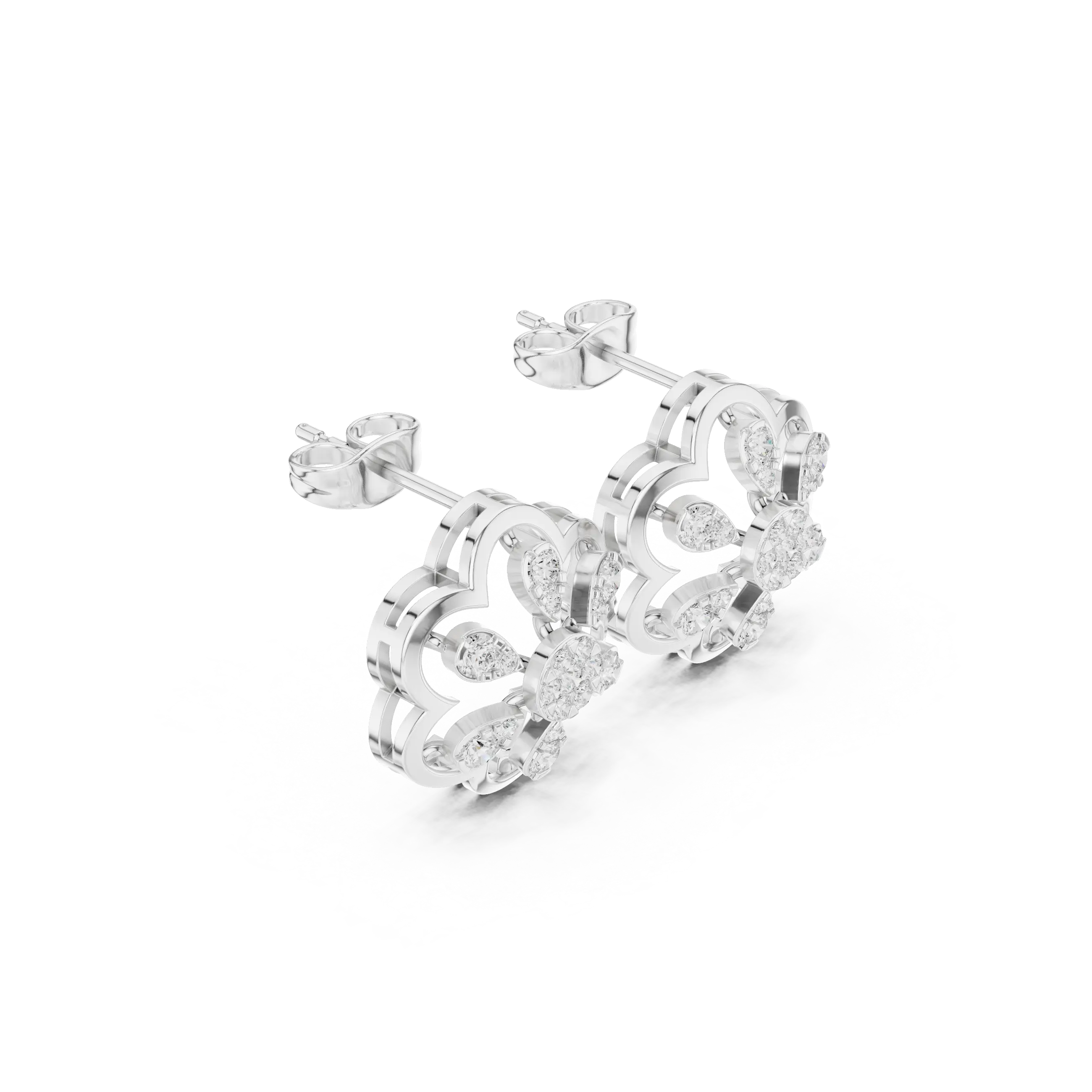 MJER66 - Sculpted Floral Blossom Stud Earrings