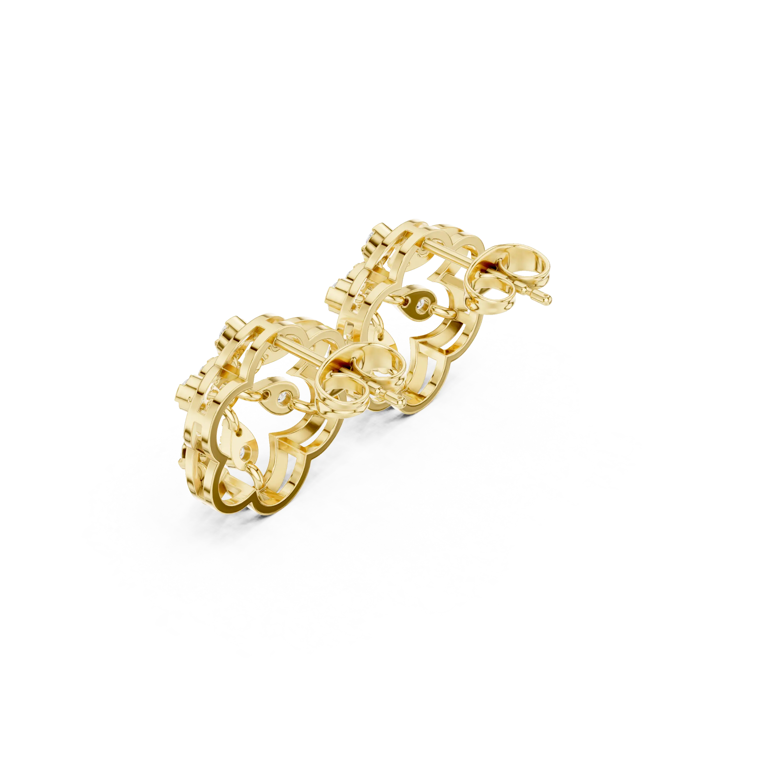 MJER66 - Sculpted Floral Blossom Stud Earrings