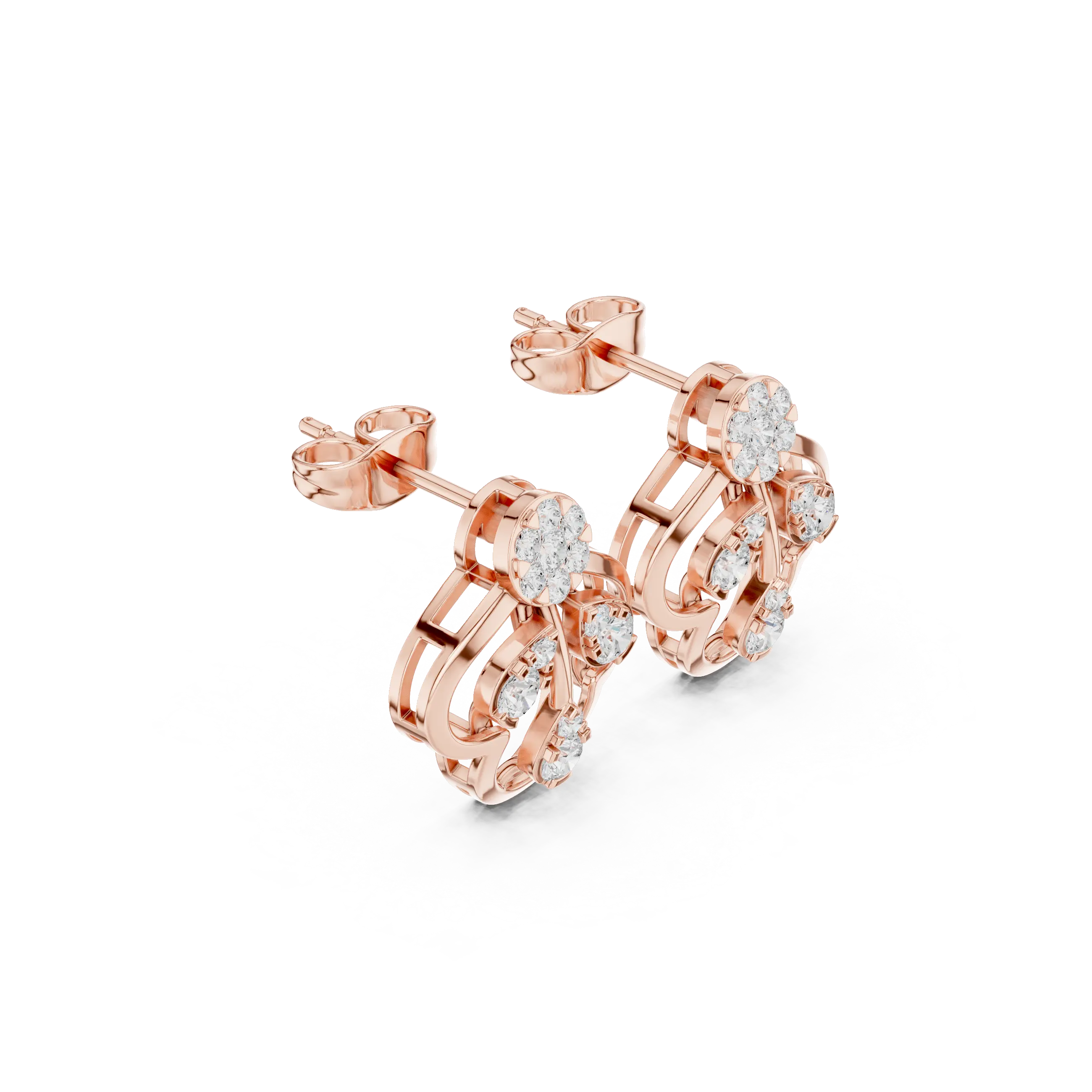 MJER67 - Floral Coronet Sparkling Post Earrings