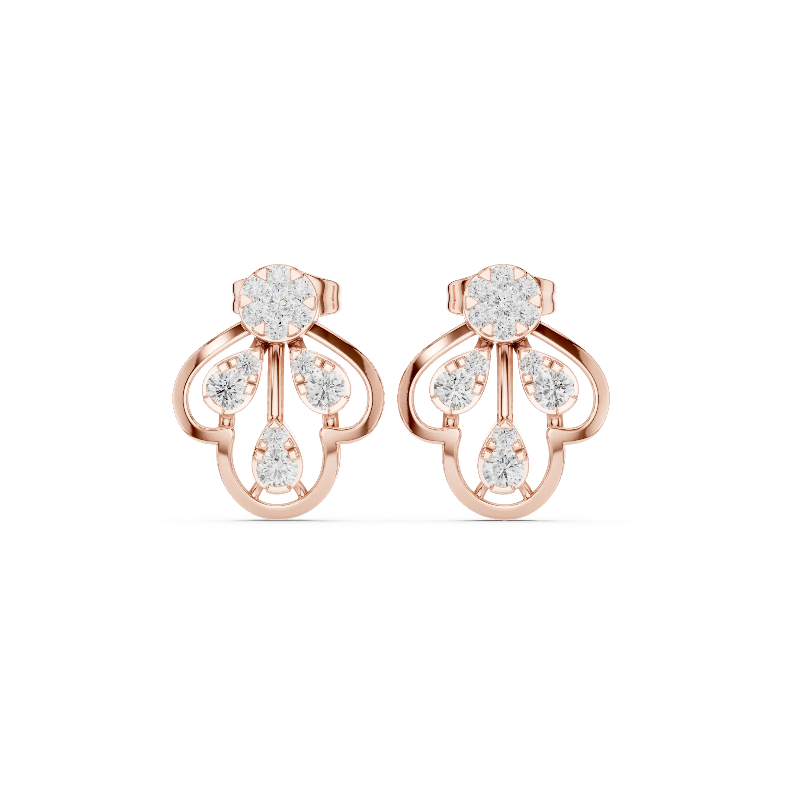 MJER67 - Floral Coronet Sparkling Post Earrings
