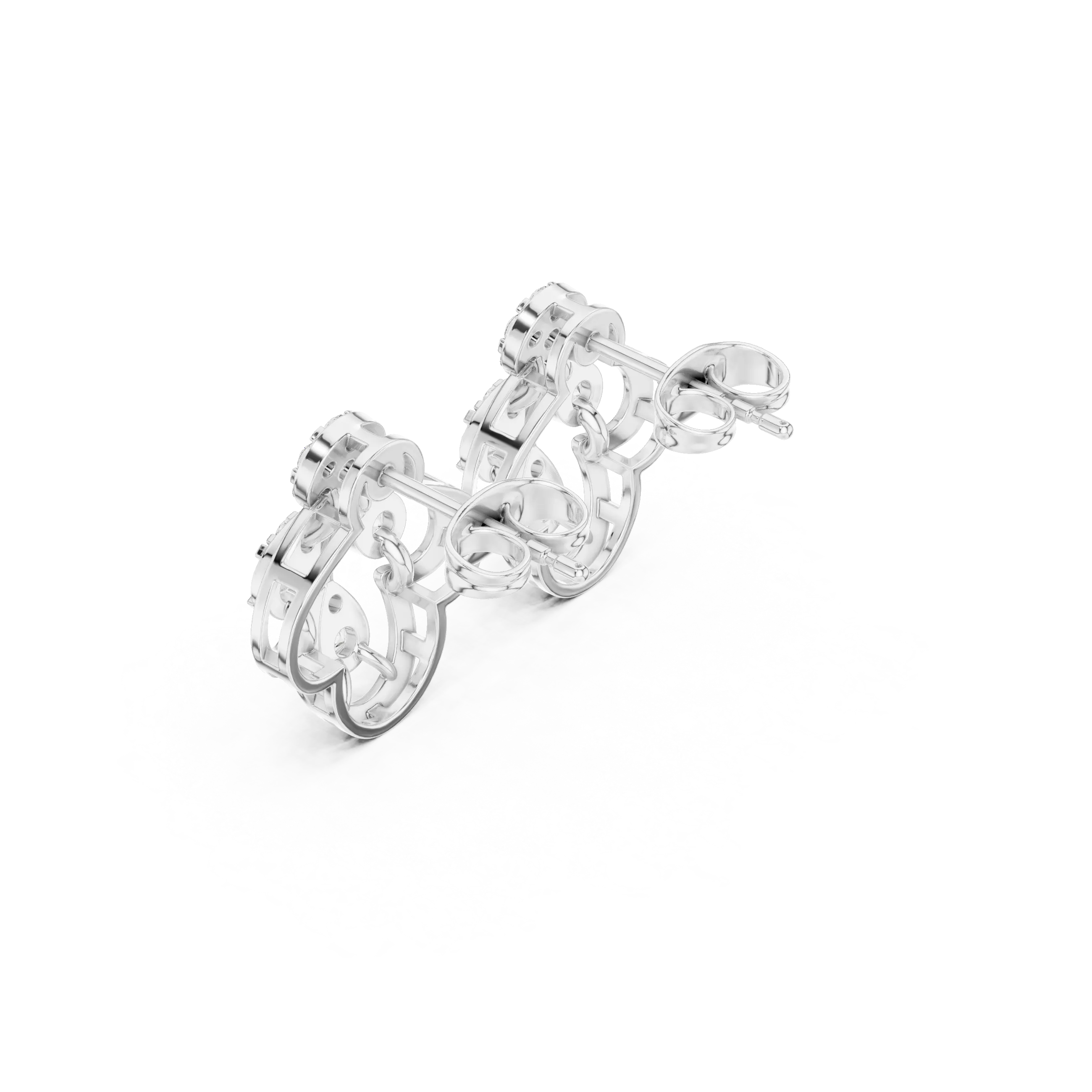 MJER67 - Floral Coronet Sparkling Post Earrings
