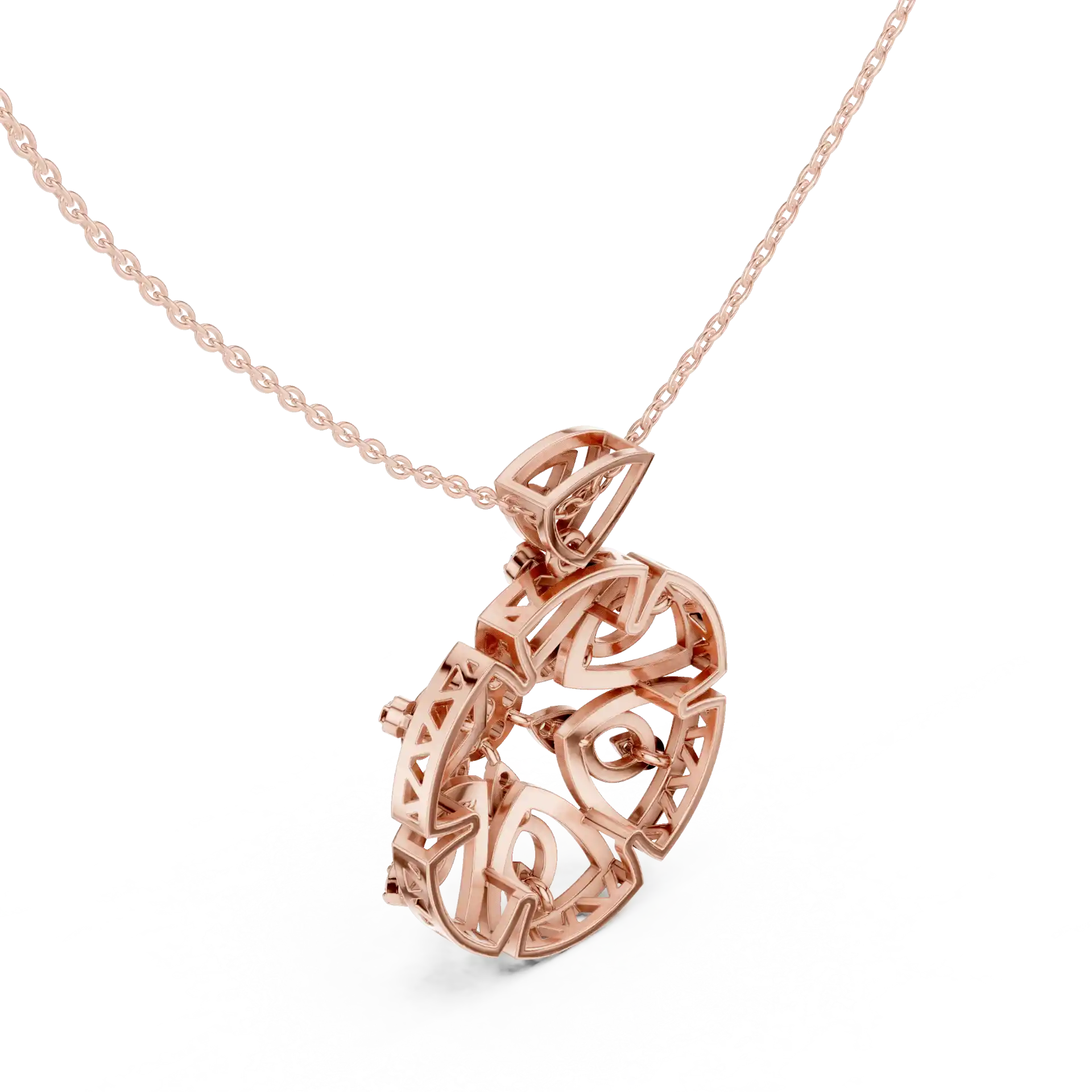 MJP14 - Ornate Diamond Mandala Openwork Disc Pendant