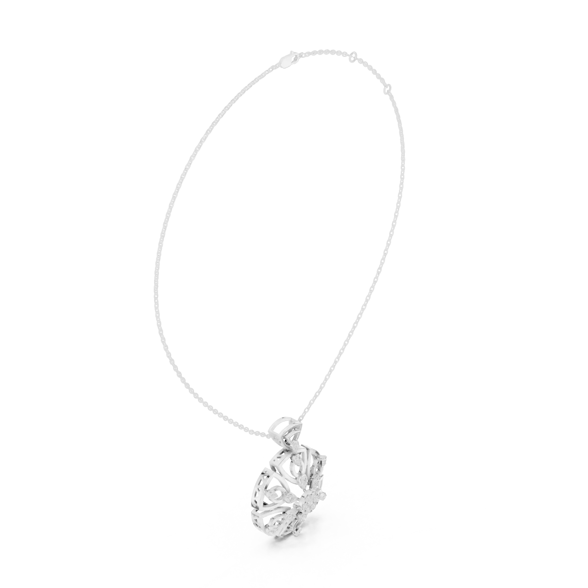 MJP14 - Ornate Diamond Mandala Openwork Disc Pendant