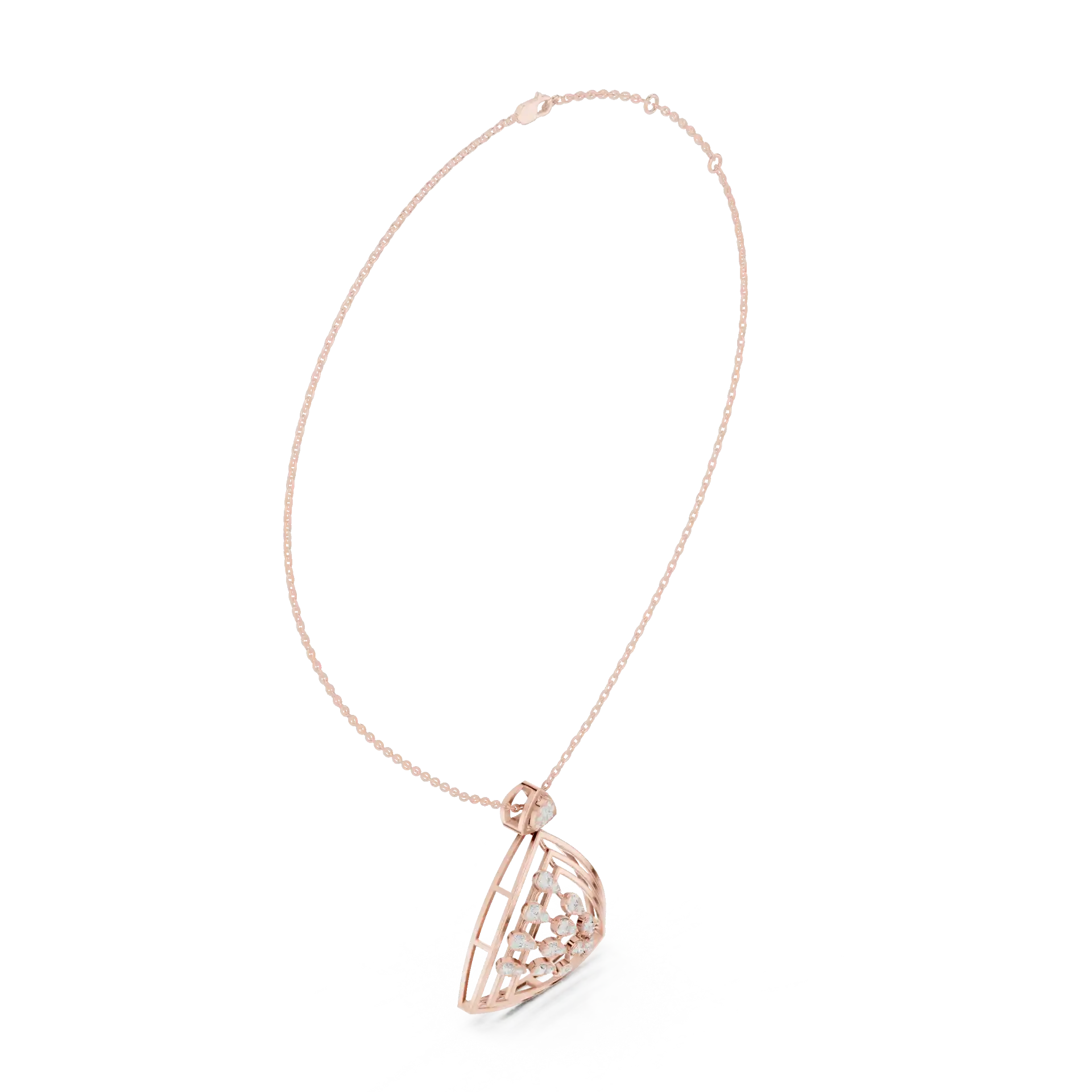 MJP16 - Concentric Triangle Diamond Chevron Pendant
