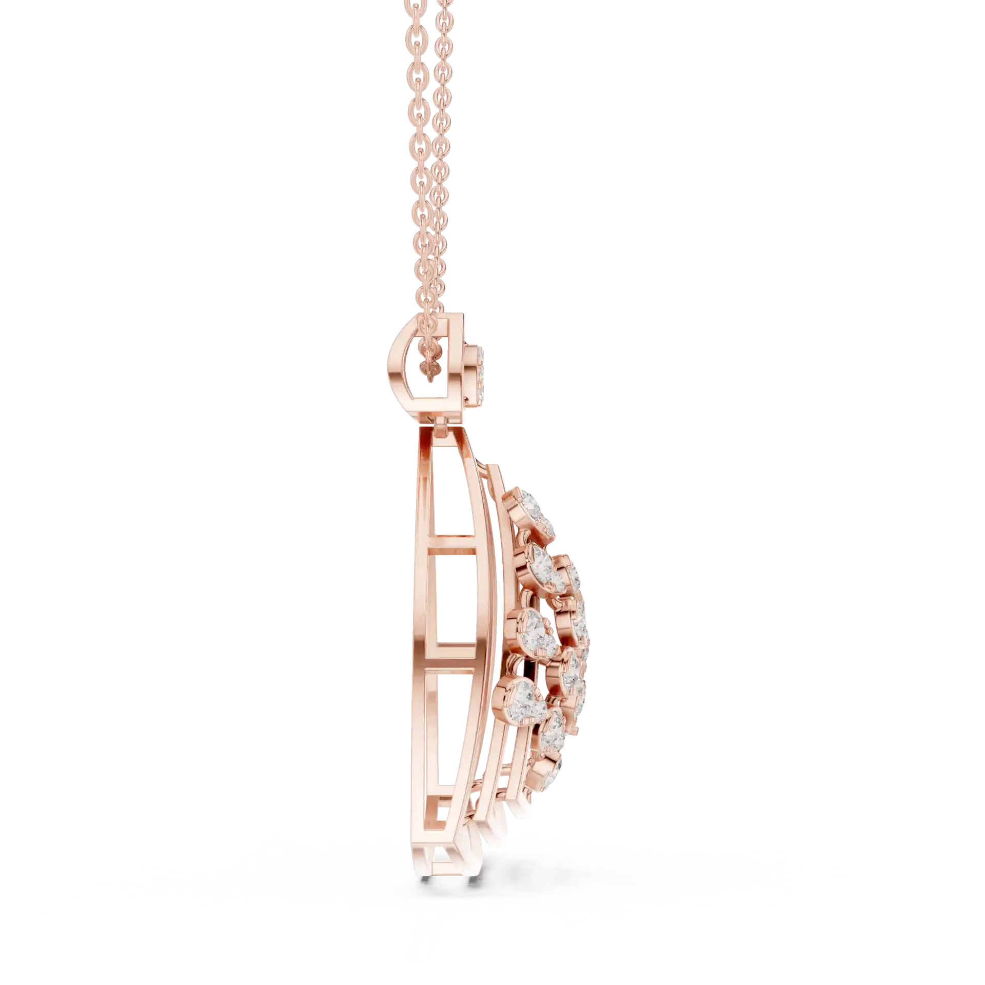 MJP16 - Concentric Triangle Diamond Chevron Pendant