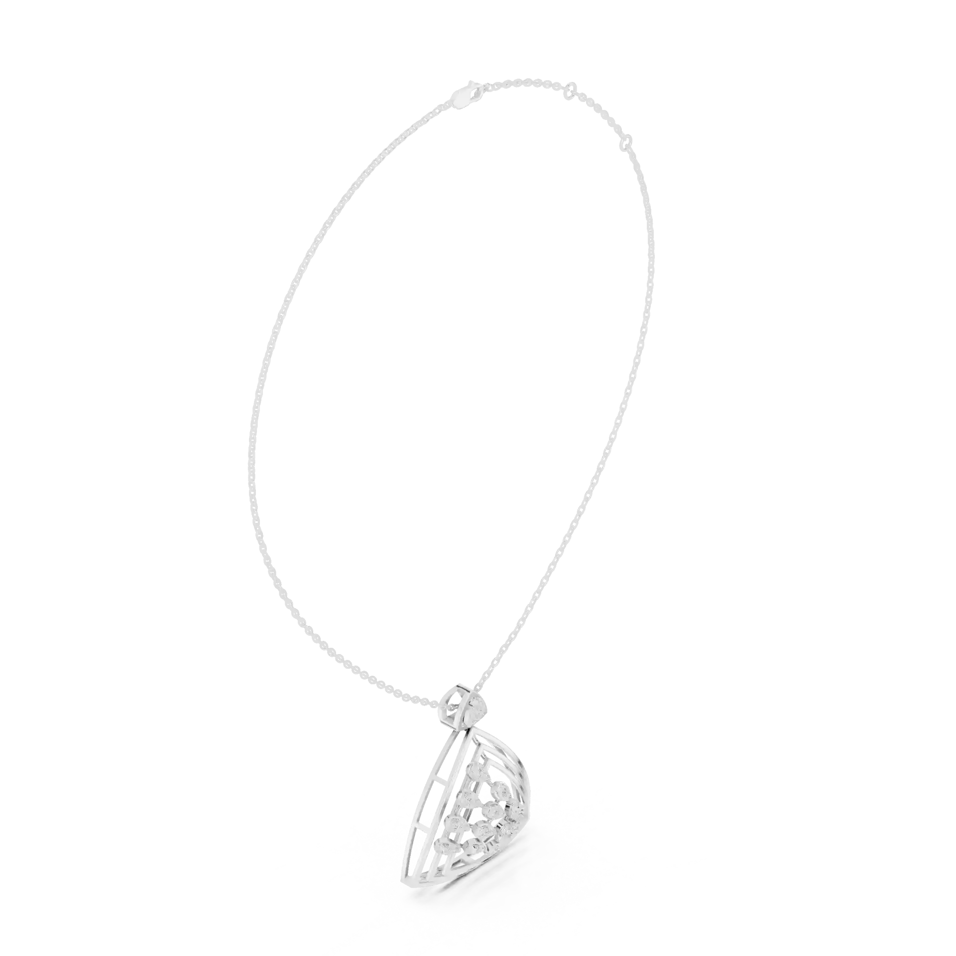 MJP16 - Concentric Triangle Diamond Chevron Pendant