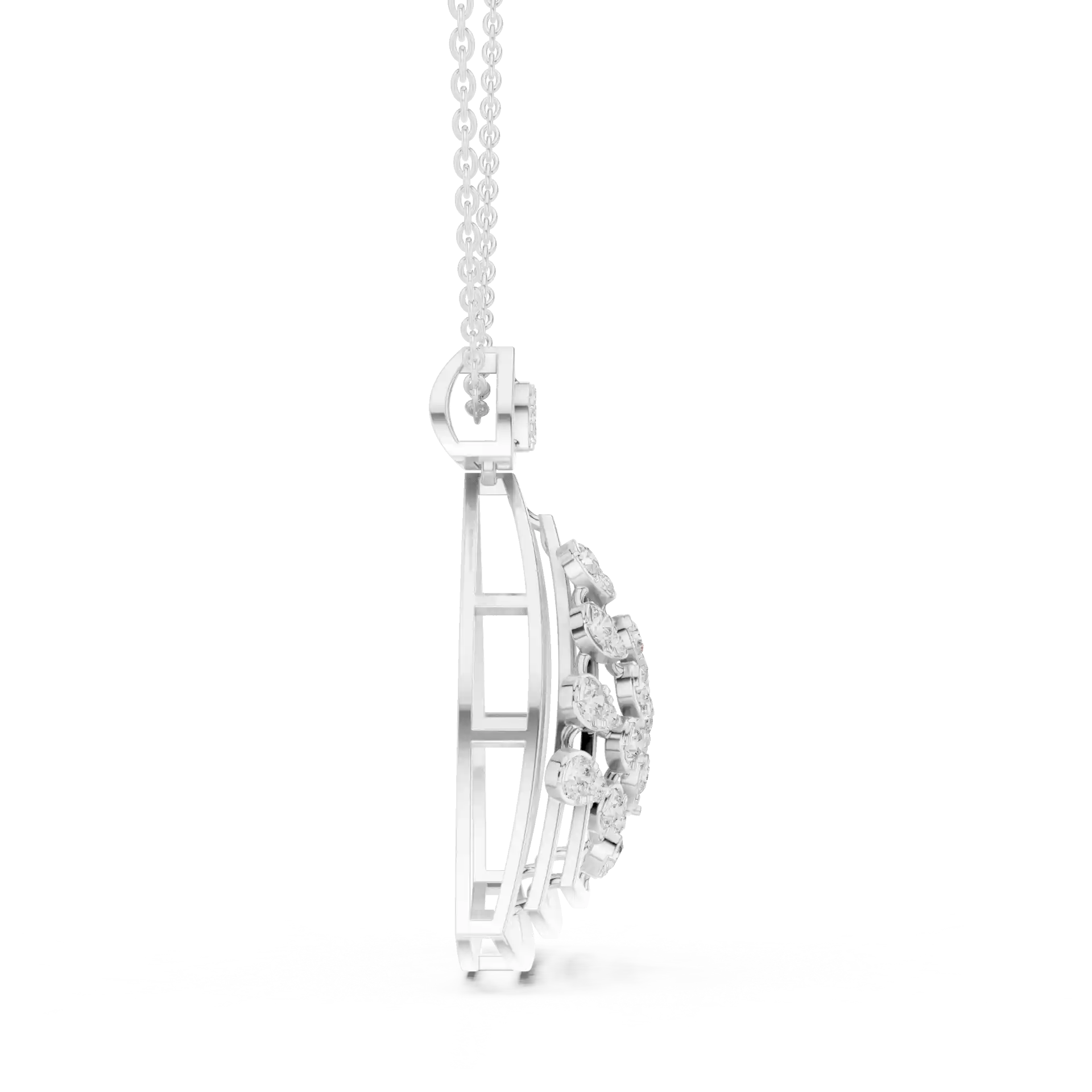 MJP16 - Concentric Triangle Diamond Chevron Pendant