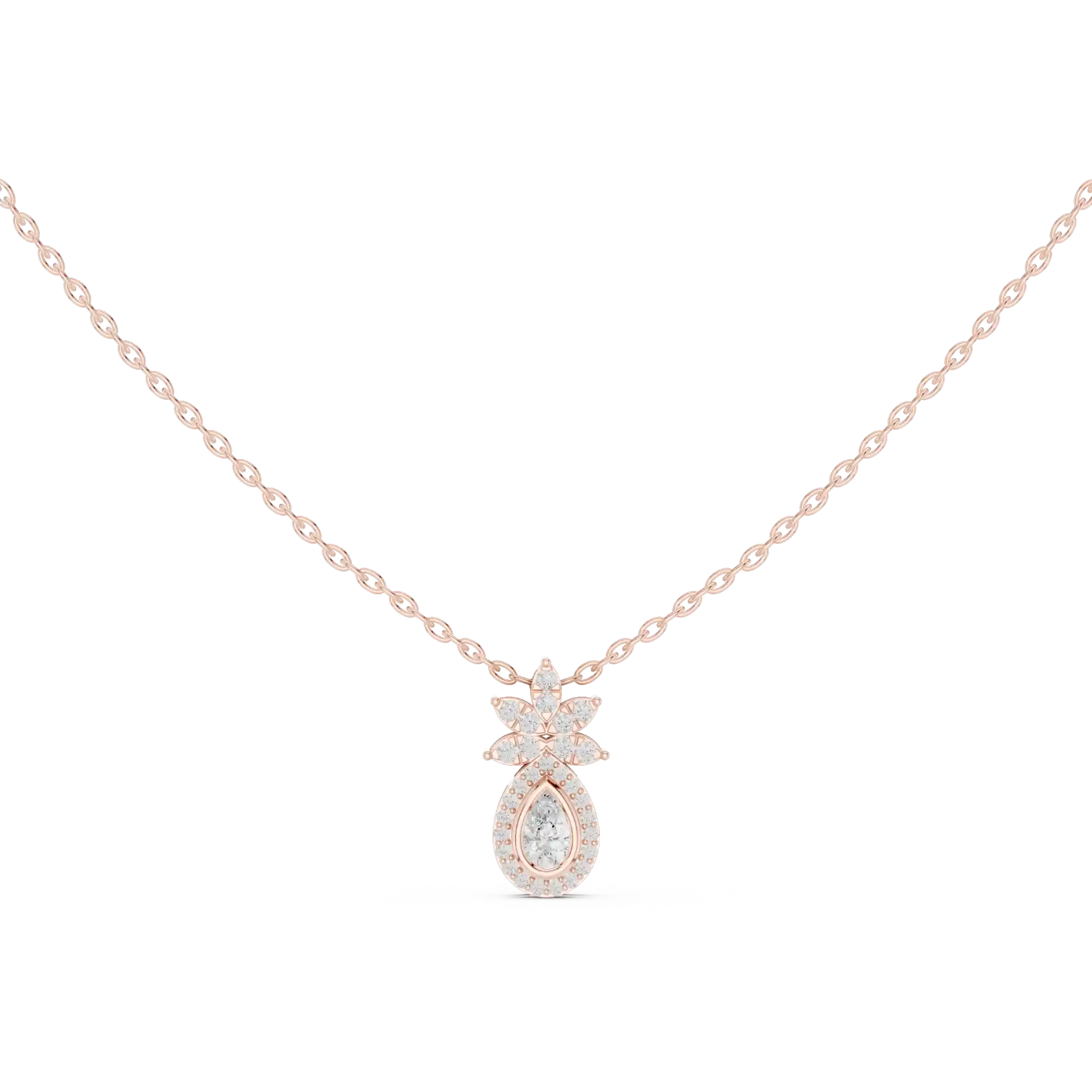 MJP21 - Shimmering Pear Petal Drop Necklace