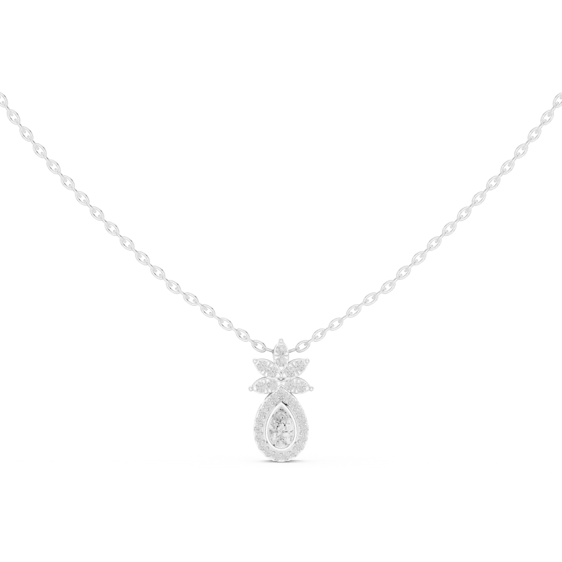 MJP21 - Shimmering Pear Petal Drop Necklace