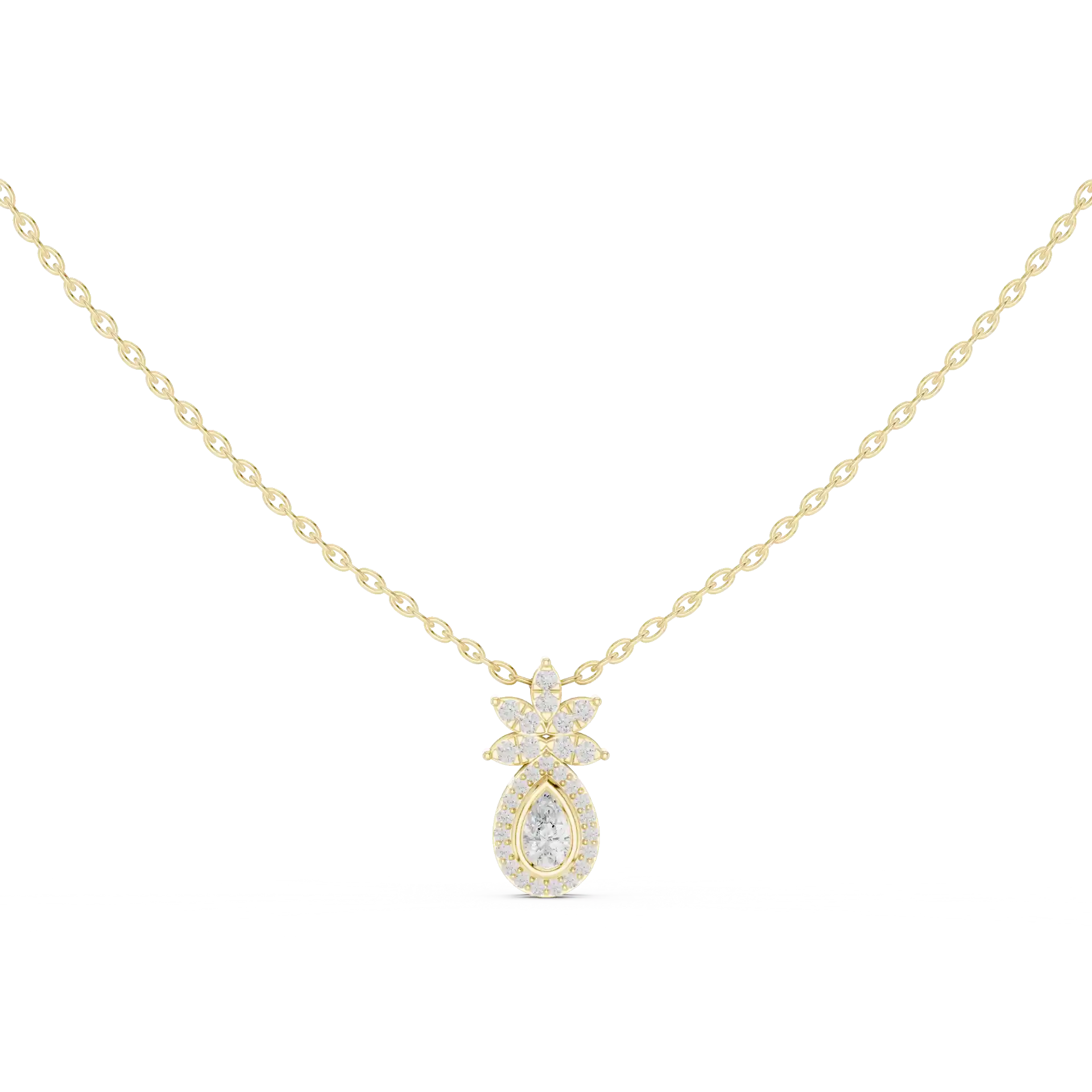 MJP21 - Shimmering Pear Petal Drop Necklace