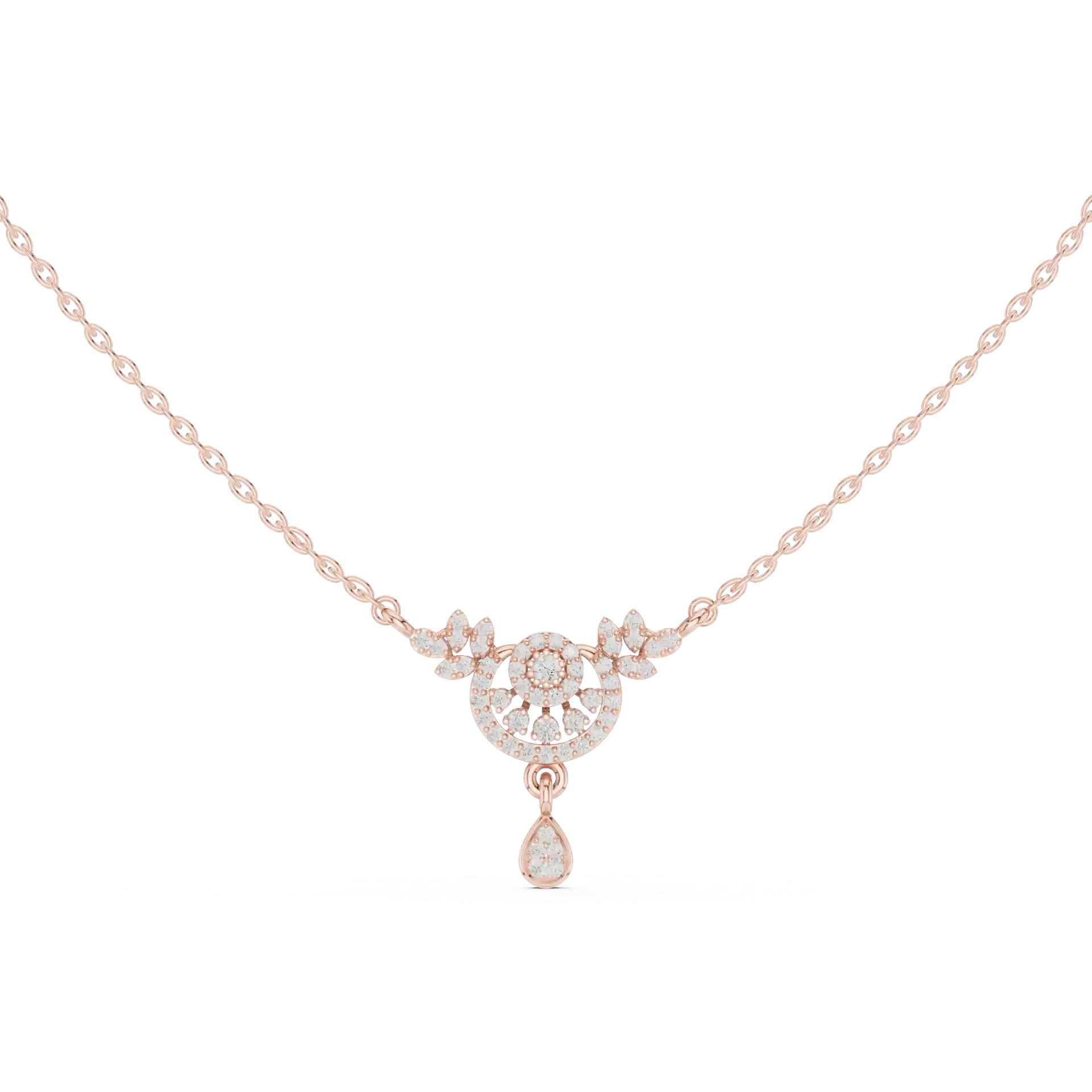 MJP22 - Sunburst Medallion Pear Dangle Pendant