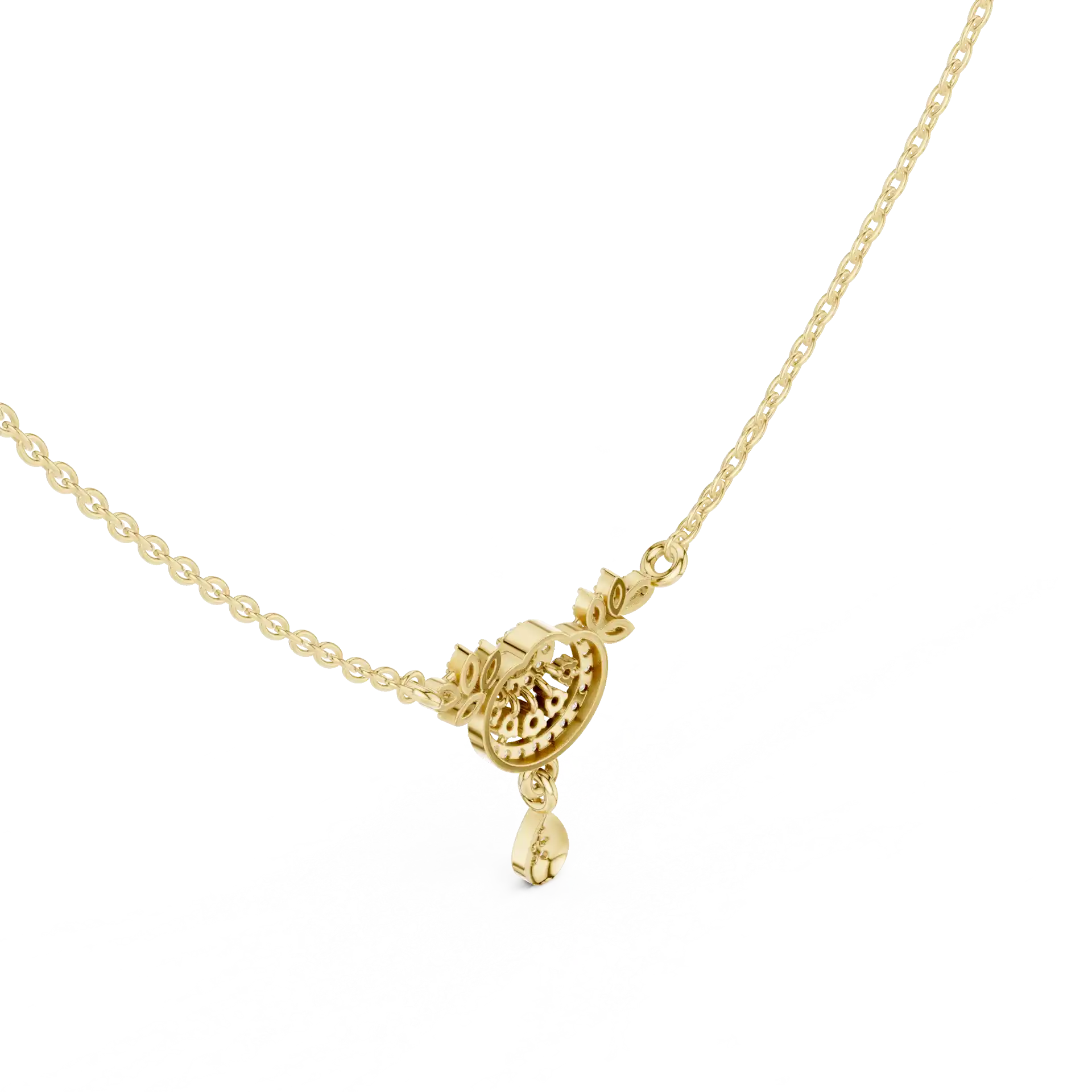 MJP22 - Sunburst Medallion Pear Dangle Pendant