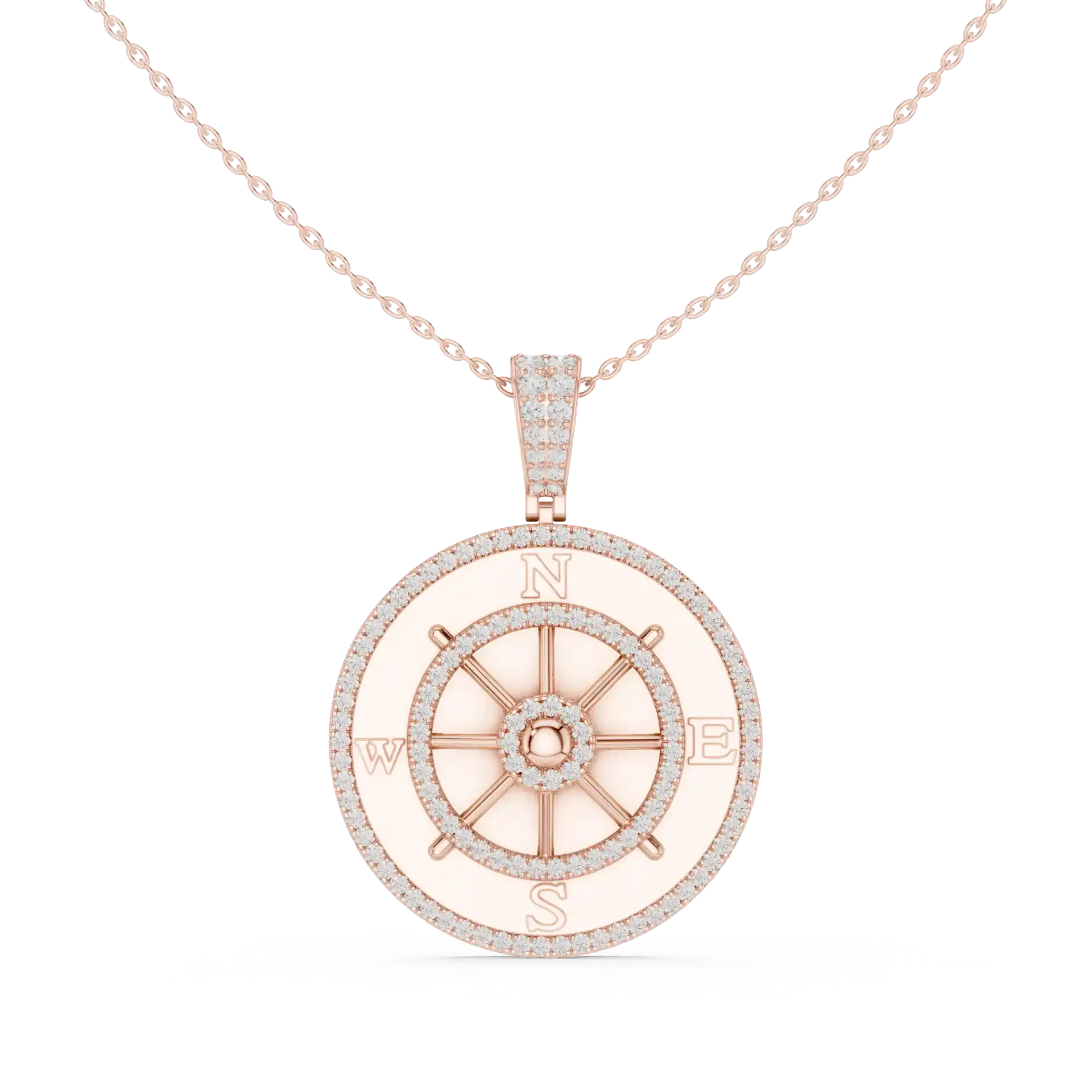 MJP23 - Cardinal Points Ship Wheel Emblem Pendant