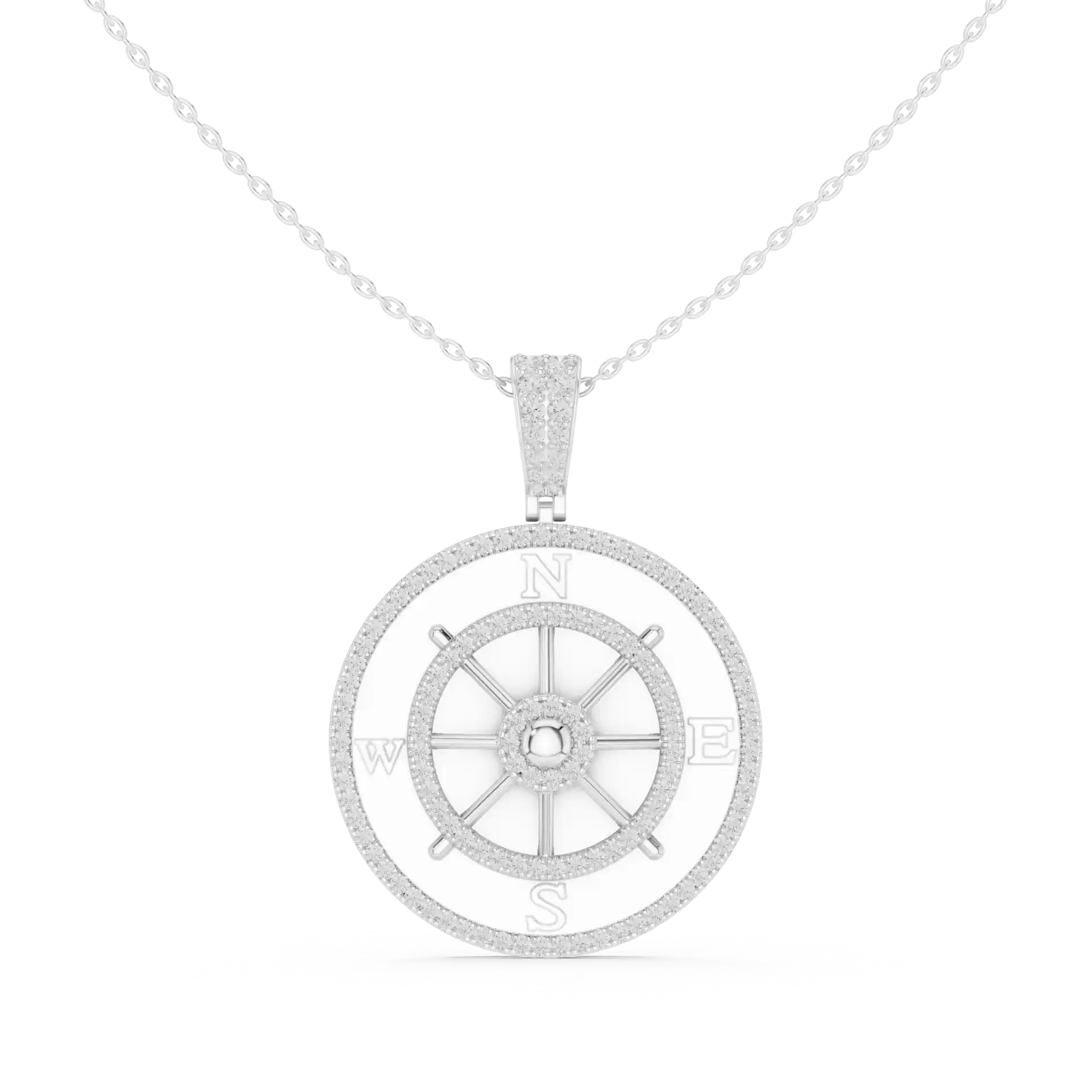 MJP23 - Cardinal Points Ship Wheel Emblem Pendant