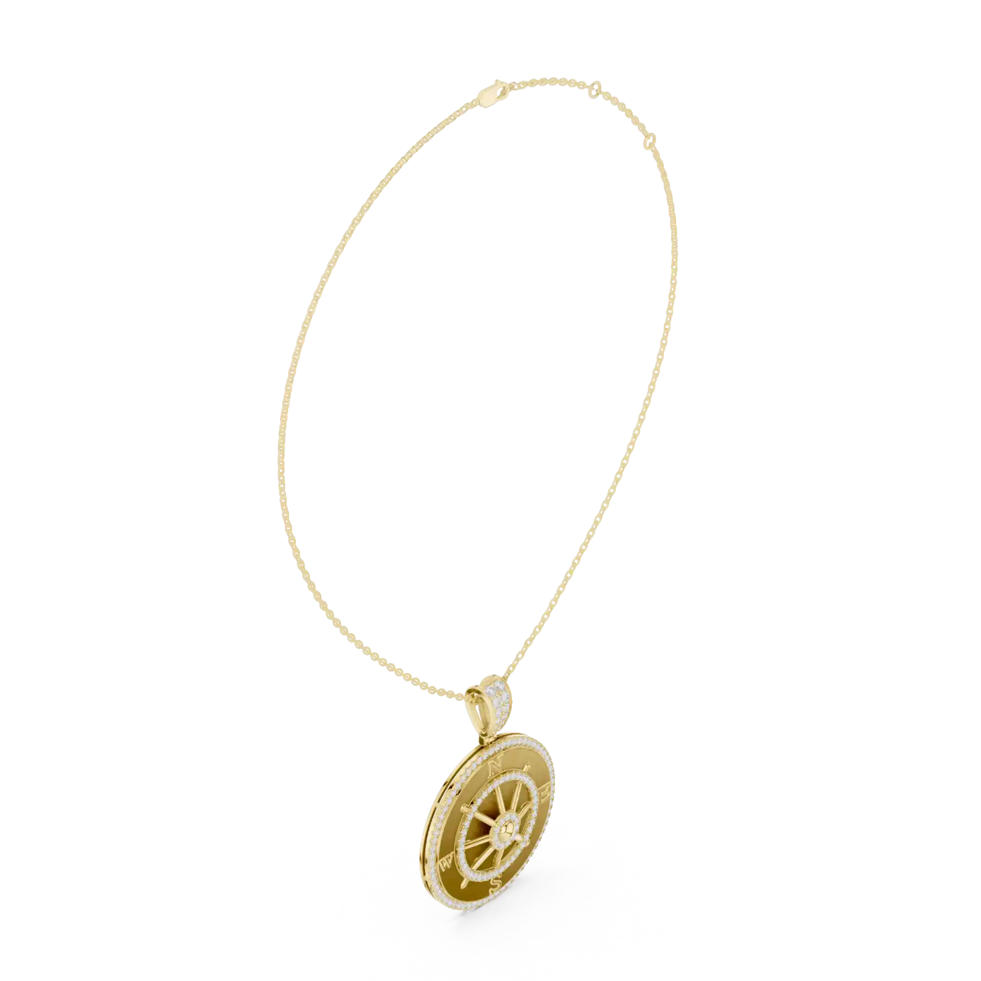 MJP23 - Cardinal Points Ship Wheel Emblem Pendant