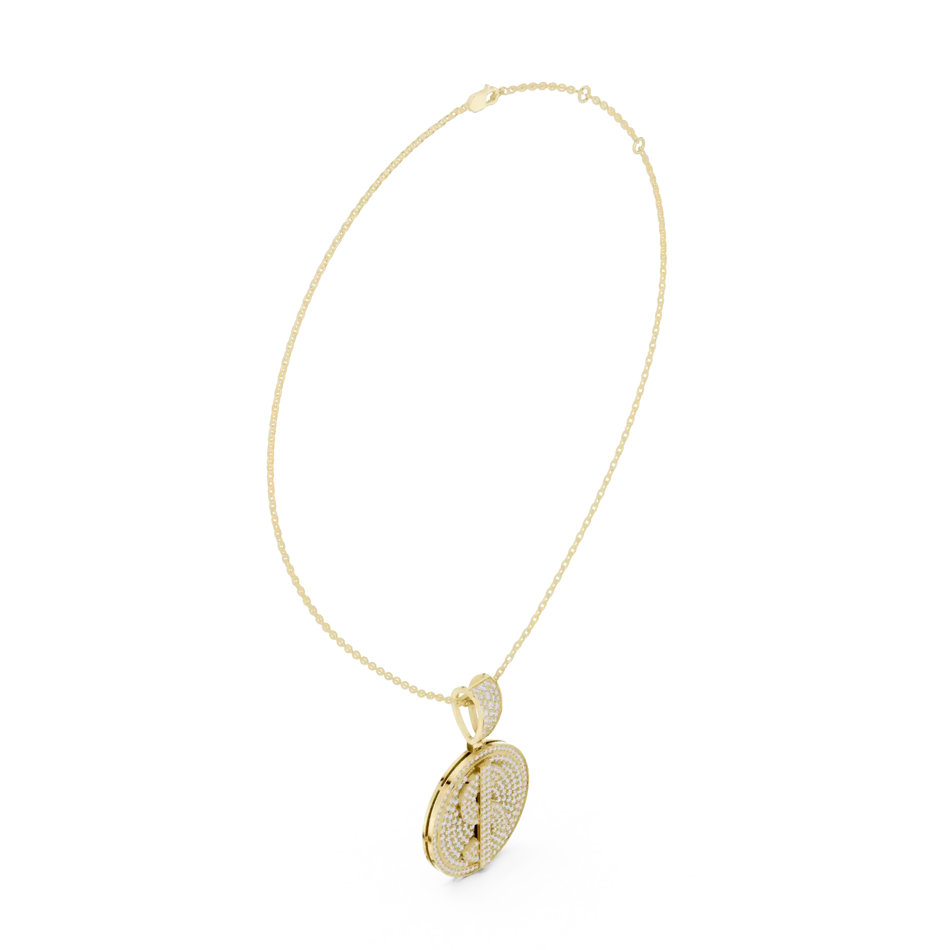 MJP25 - Dollar Sign Iced Medallion Pendant