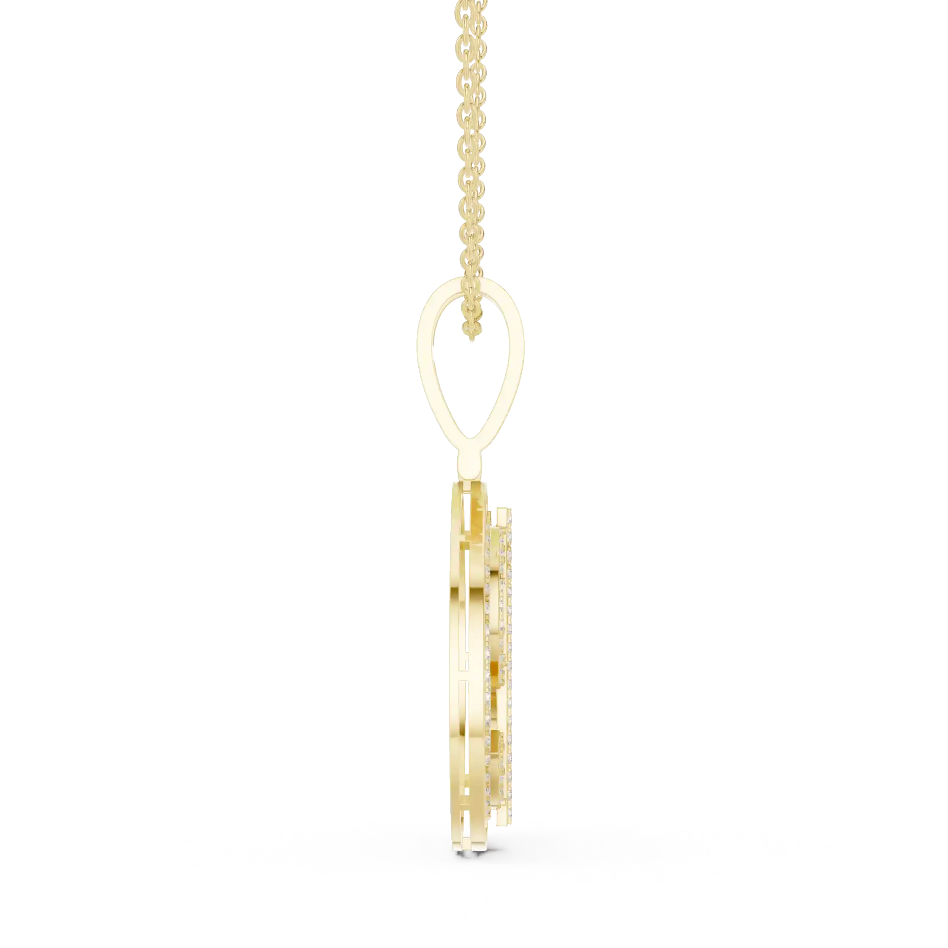 MJP25 - Dollar Sign Iced Medallion Pendant